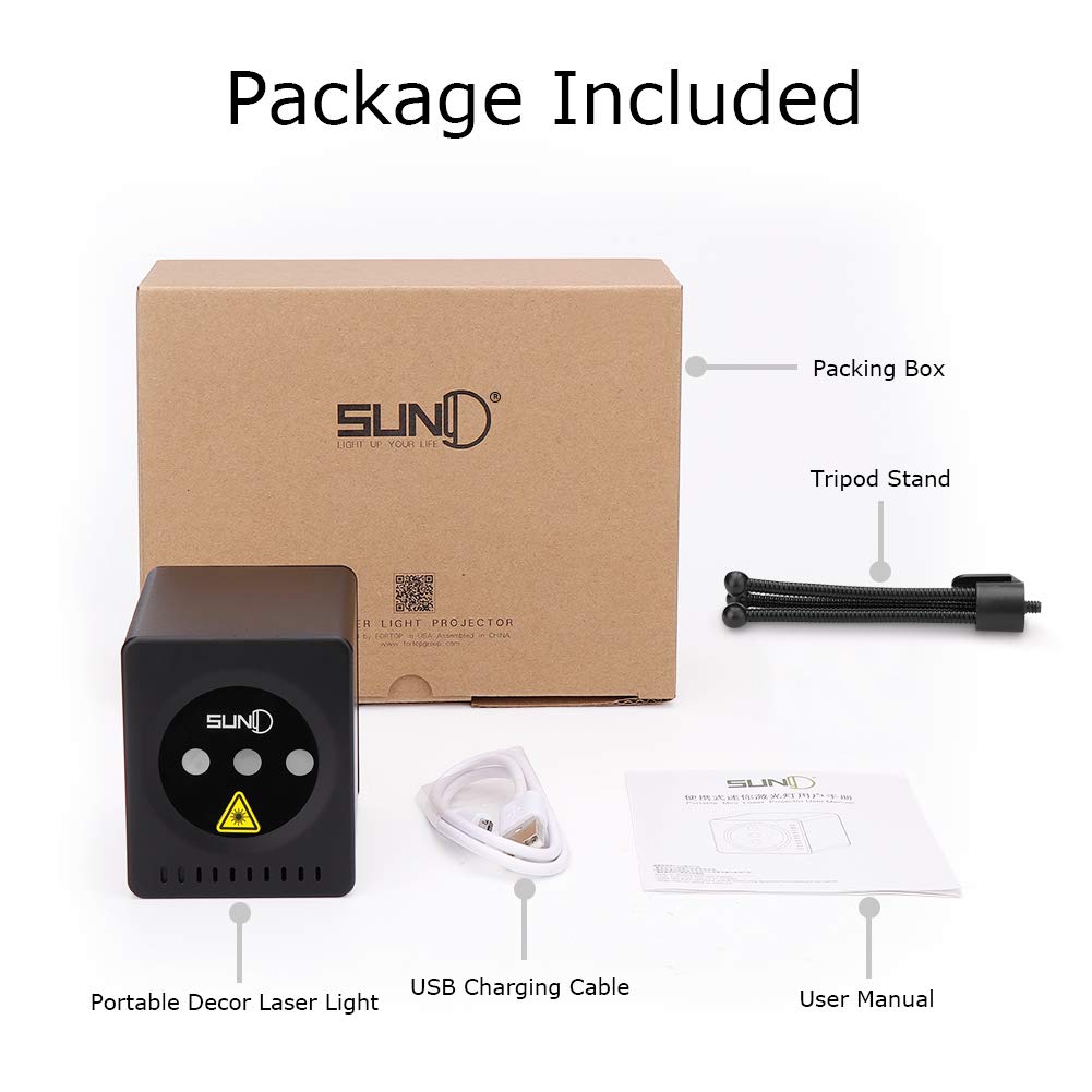 Portable RGB Laser Light Projector - Rechargeable Cordless DJ Party Lights with Sound Activation & Star Patterns for Outdoor Camping, Disco, Live Shows, Home Dance, and Travel Entertainment
