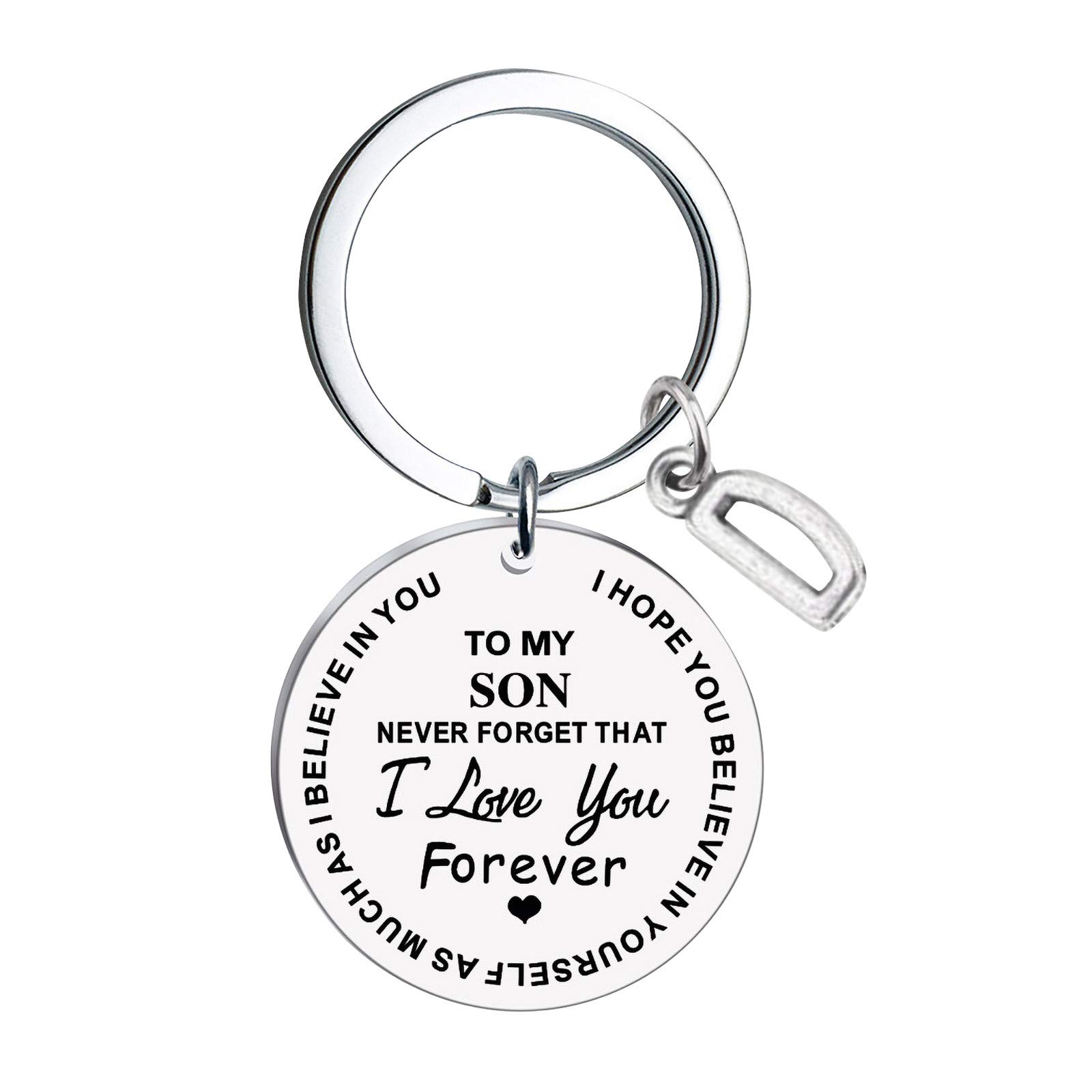 Personalized Stainless Steel Letter Keychain - Black Coin Purse for DIY Gifts (2.5x2.5cm) | Perfect for Kids, Graduation, Birthday Presents & Everyday Carry
