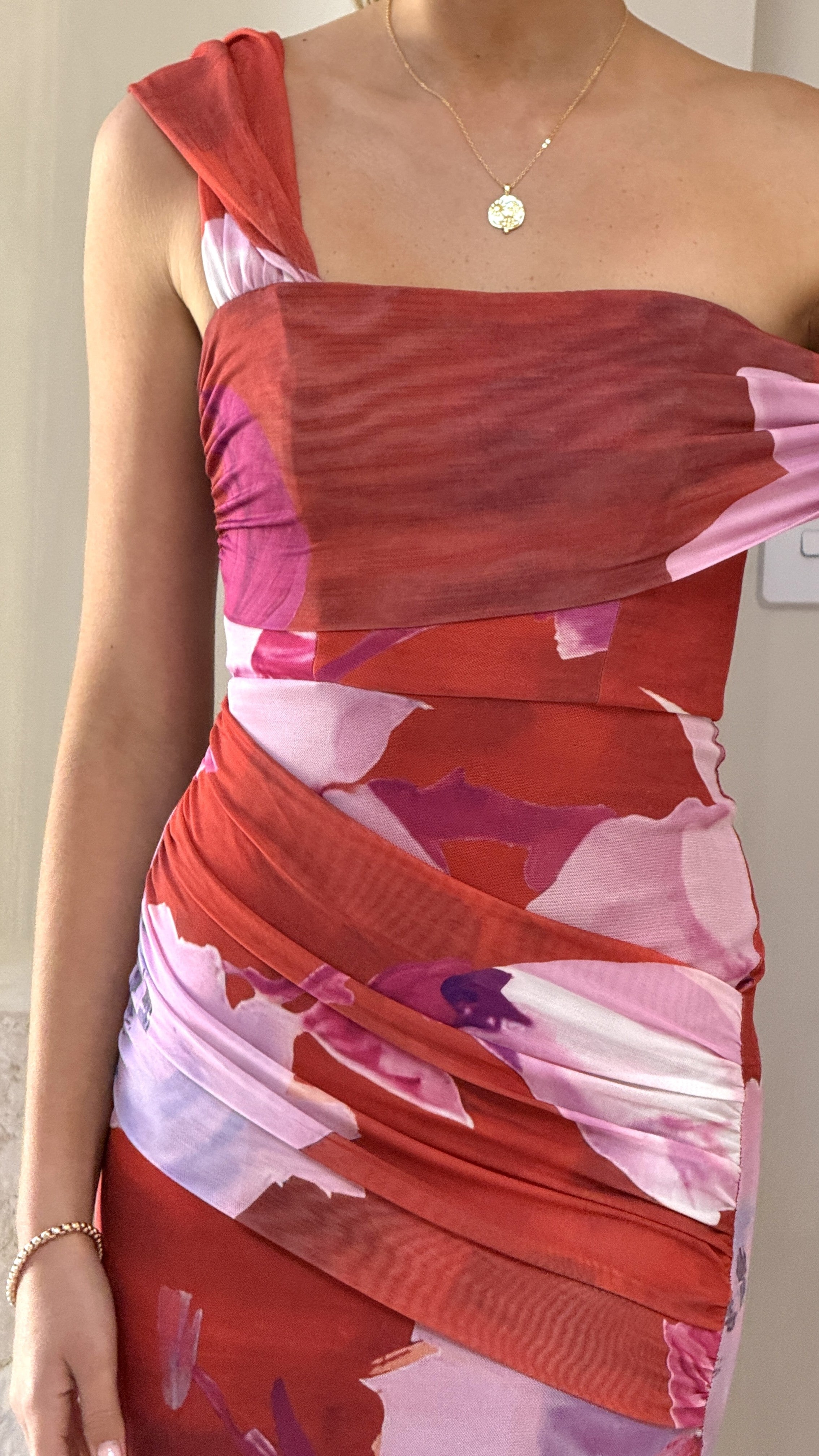 Gardenia Maxi Dress Women's Floral Summer Dress - Red & Pink Floral Print, Boho Beach Dress for Vacation, Party, and Casual Wear