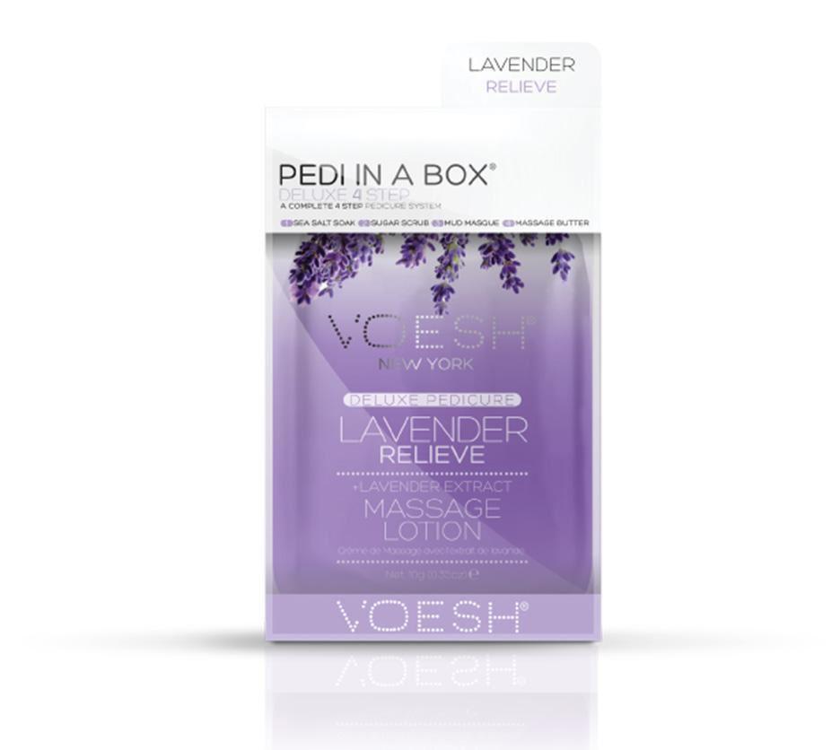 Voesh Pedi in a Box - Lavender Foot Scrub & Exfoliator for Soft, Smooth Feet | At-Home Spa Treatment for Callus & Dead Skin Removal | Perfect for Relaxation & Self-Care