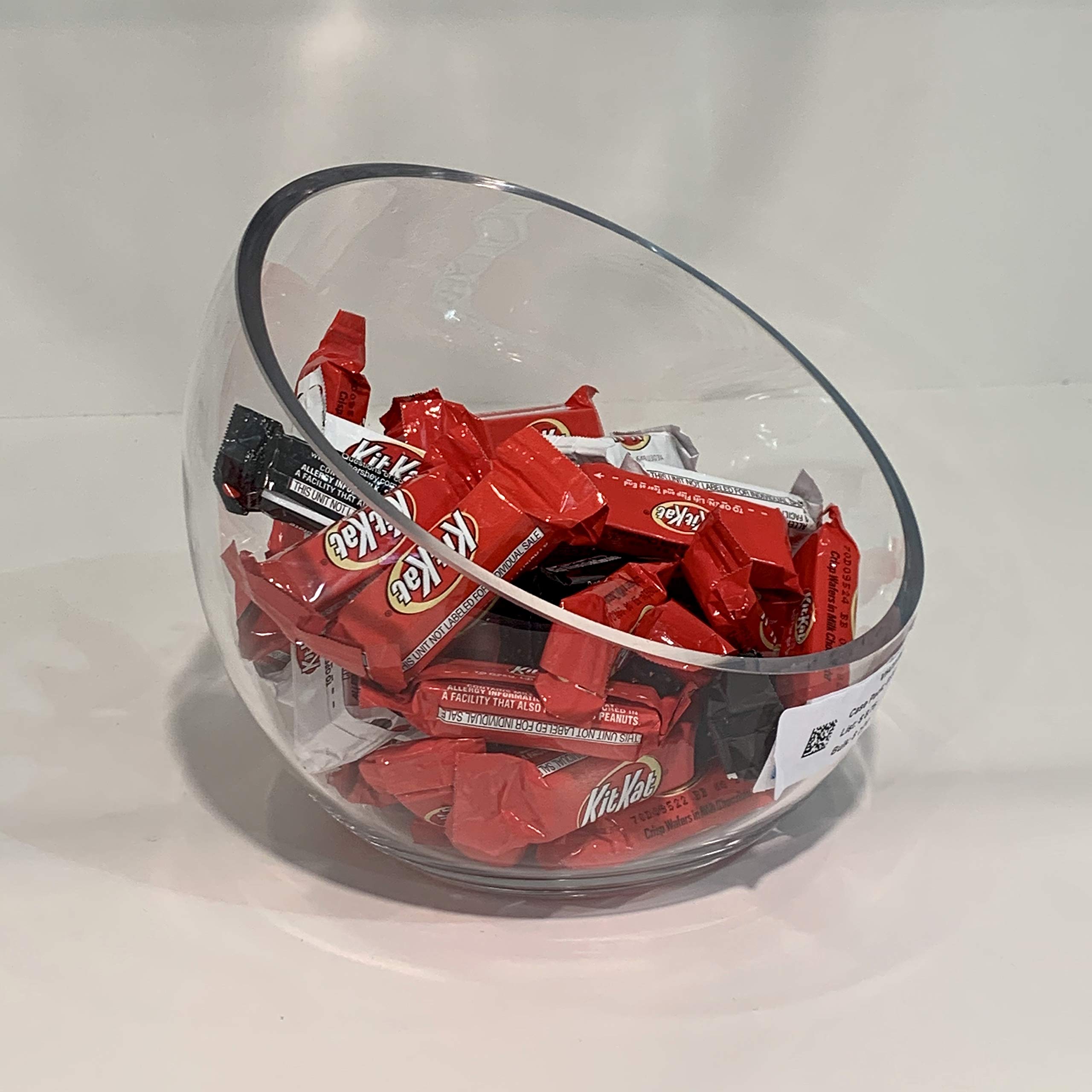 8 Pack Clear Glass Slant Cut Bowl Vase - 7