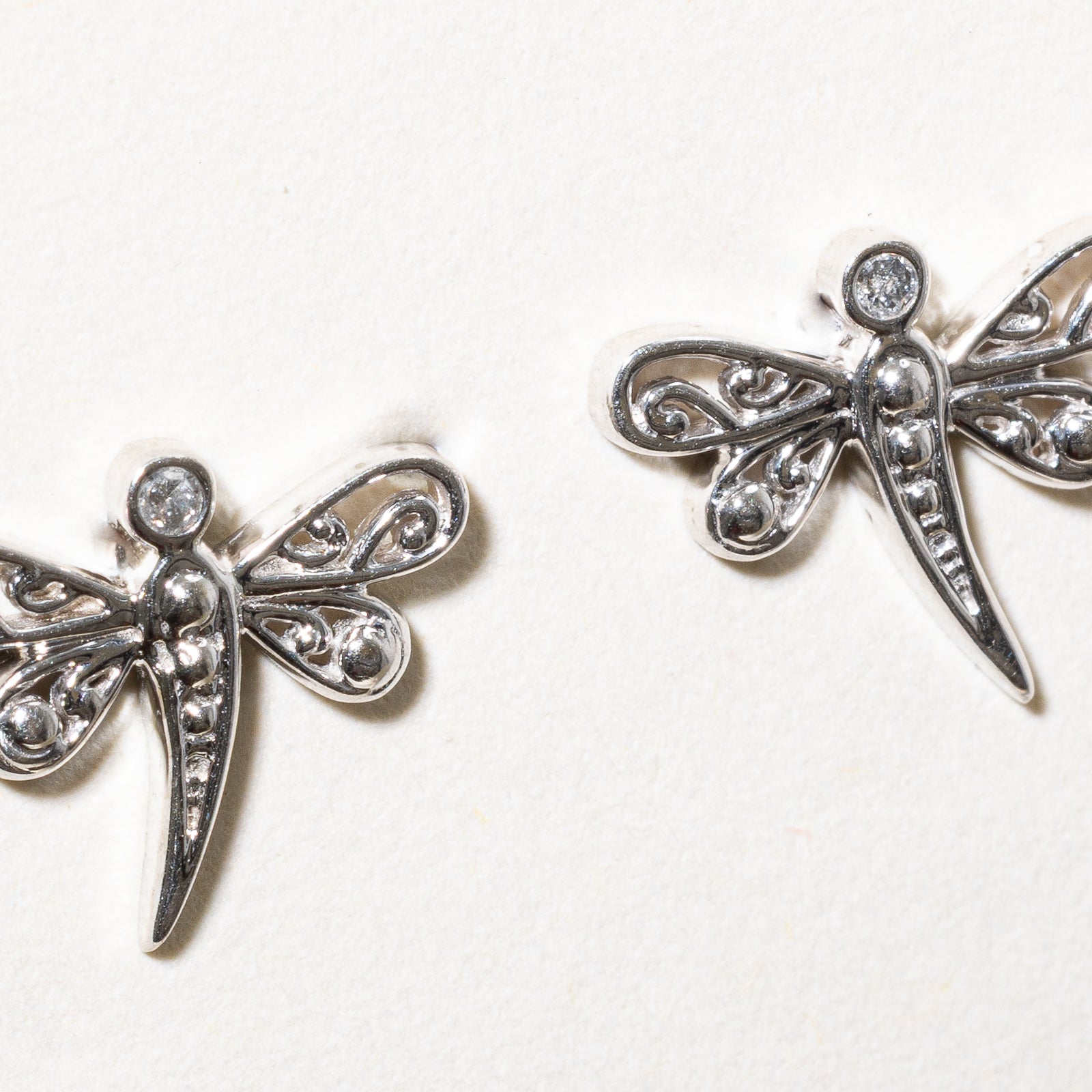 0.02ctw Diamond Dragonfly Stud Earrings for Women - Elegant Butterfly Wing Design, Hypoallergenic 14K Gold Earrings for Daily Wear, Gift for Her, Anniversary & Birthday Jewelry