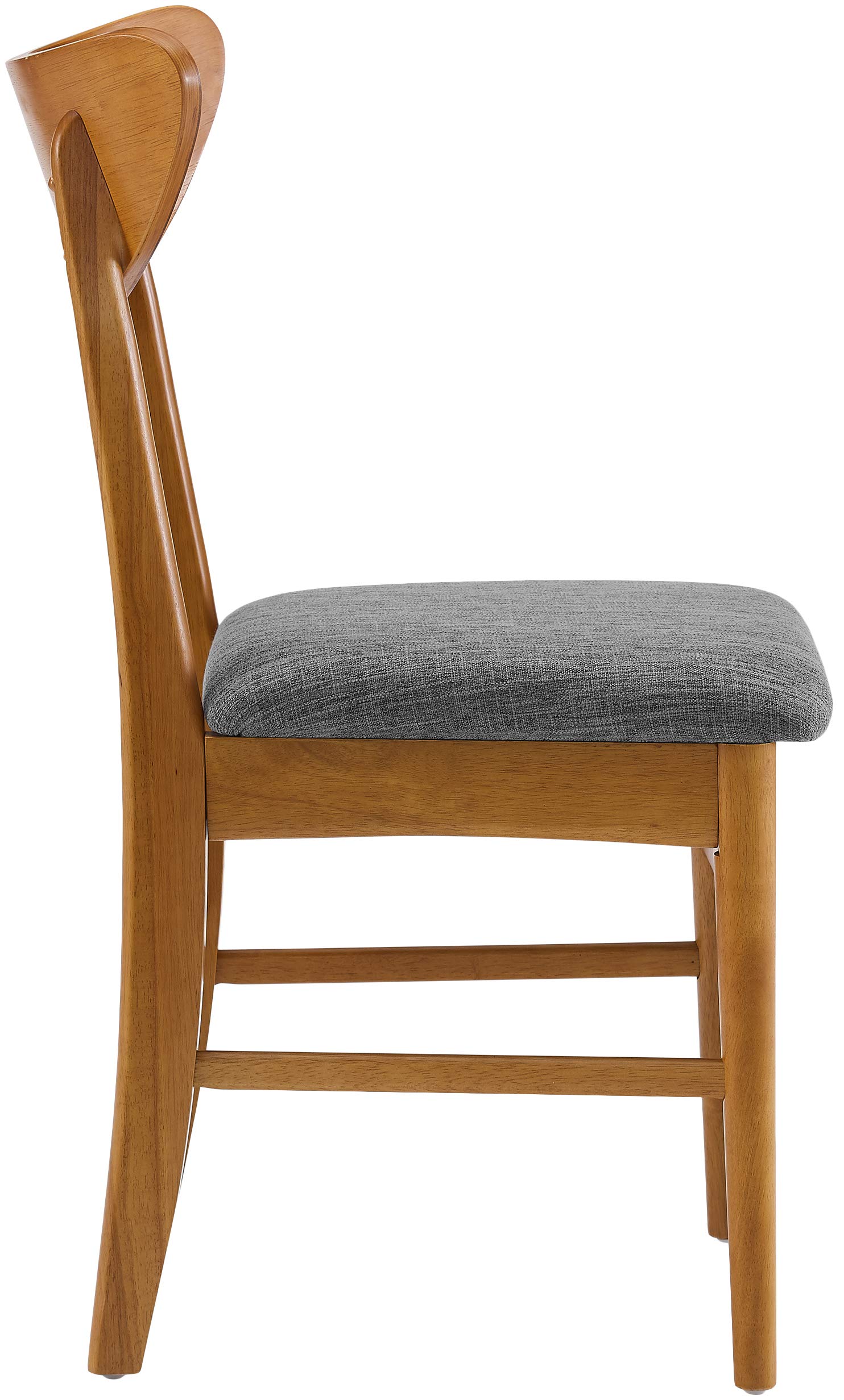 Crosley Furniture Landon Mid Century Modern Wood Dining Chairs with Upholstered Seat - Set of 2 in Acorn Finish - Perfect for Dining Room, Kitchen, and Home Office Decor