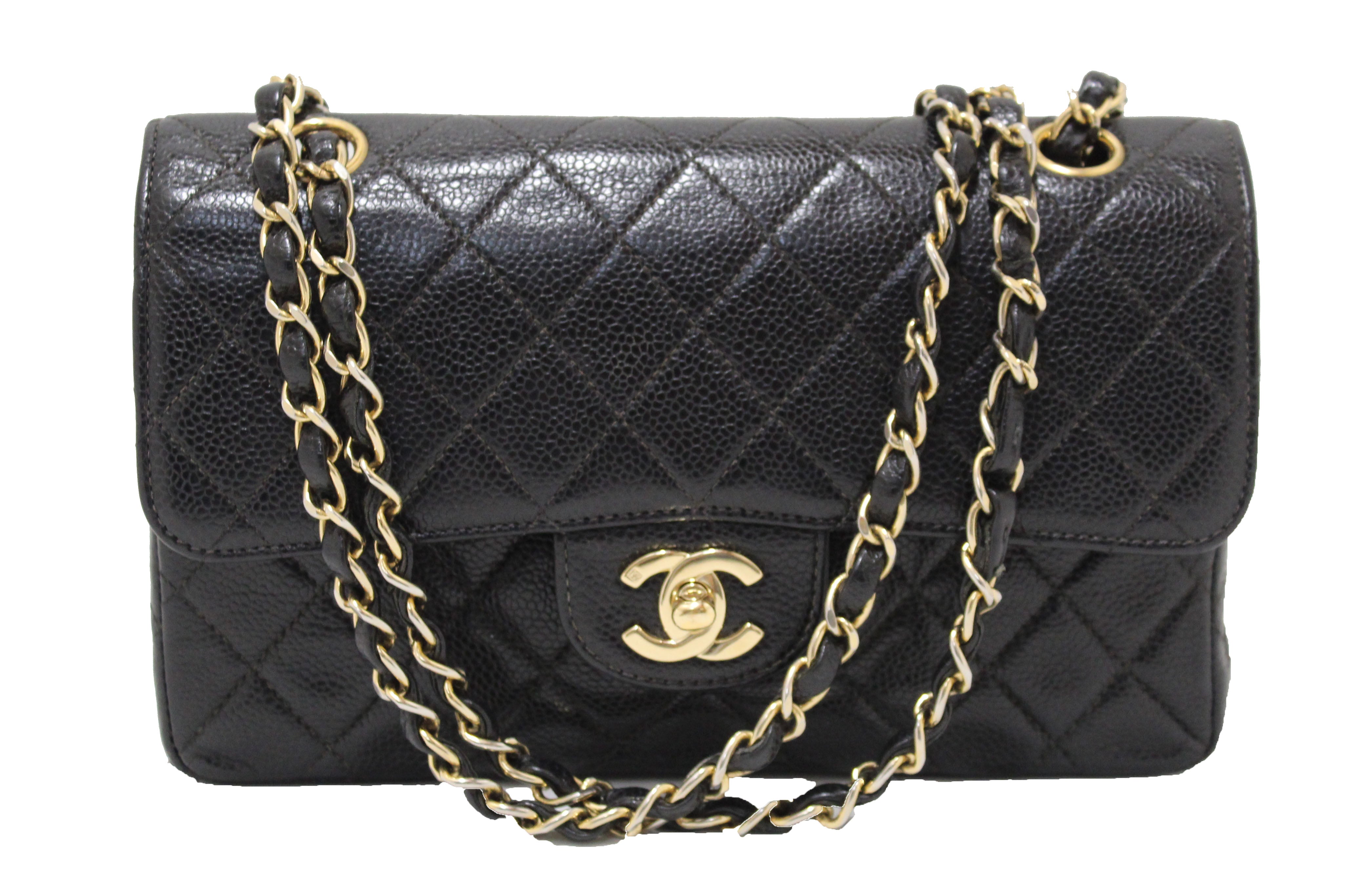 Authentic Chanel Classic Black Caviar Leather Medium Double Flap Bag - Luxury Designer Handbag for Women, Perfect for Work, Evening Events & Special Occasions