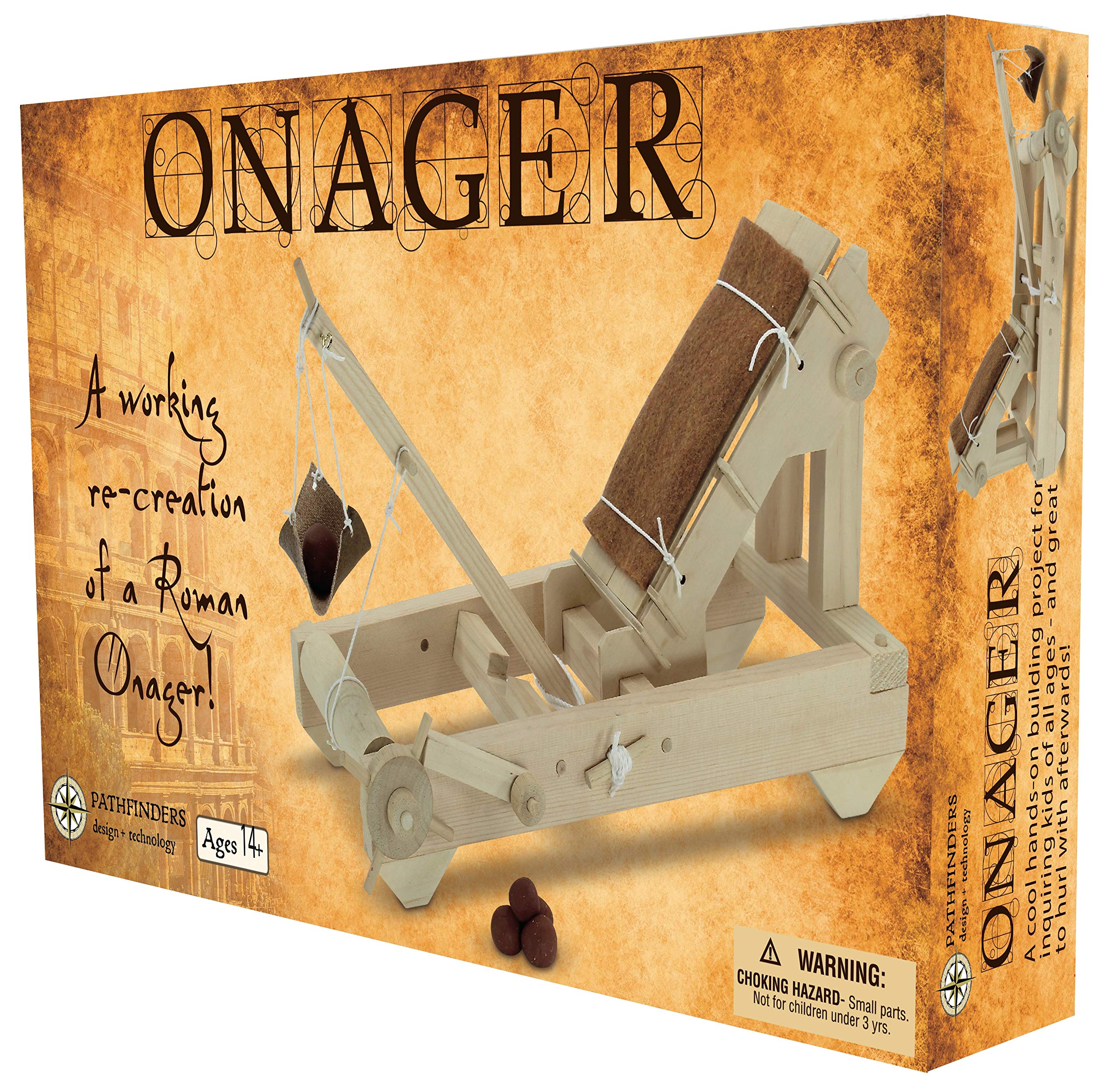 Pathfinders STEM Toy Medieval Weapons Onager Catapult – Educational Building Kit for Kids, DIY Wooden Model – Perfect for History & Science Learning, Classroom Projects, and Creative Play