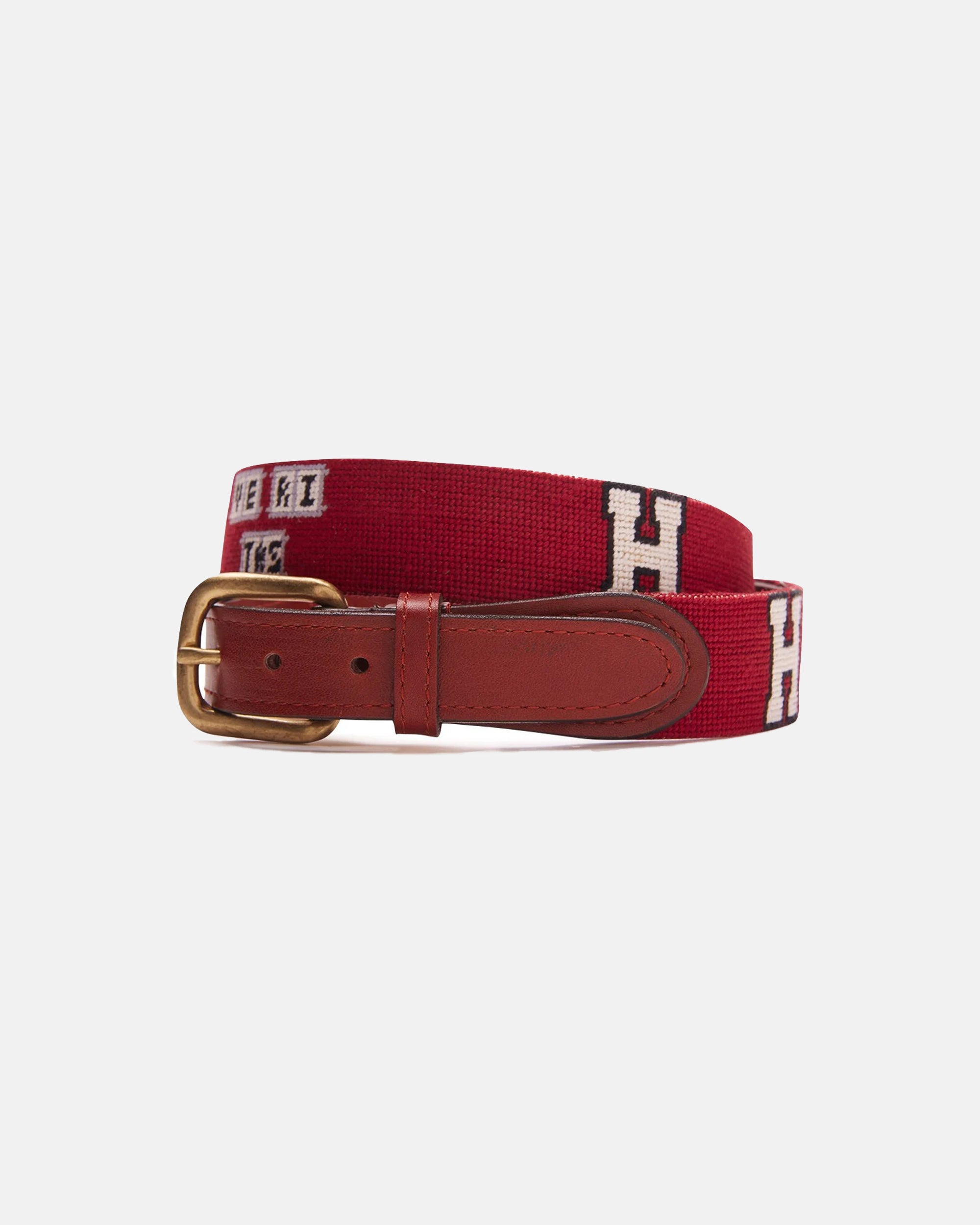 Harvard University Needlepoint Belt - Preppy Style Adjustable Waistband for Men & Women - Perfect for Casual Wear, Office, and Campus Fashion