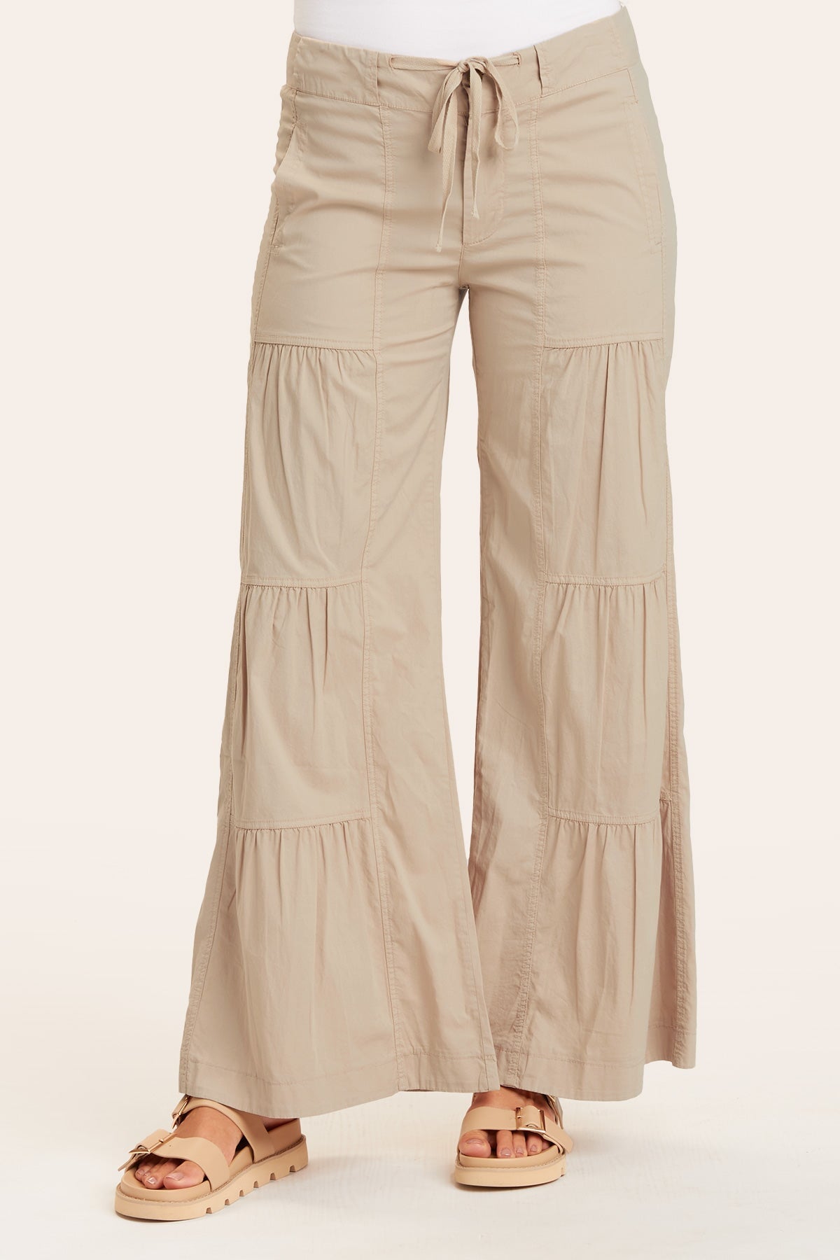 Stylish Terraced Wide Leg Pants for Women - High Waisted Flowy Palazzo Trousers - Perfect for Office, Casual Wear & Special Occasions