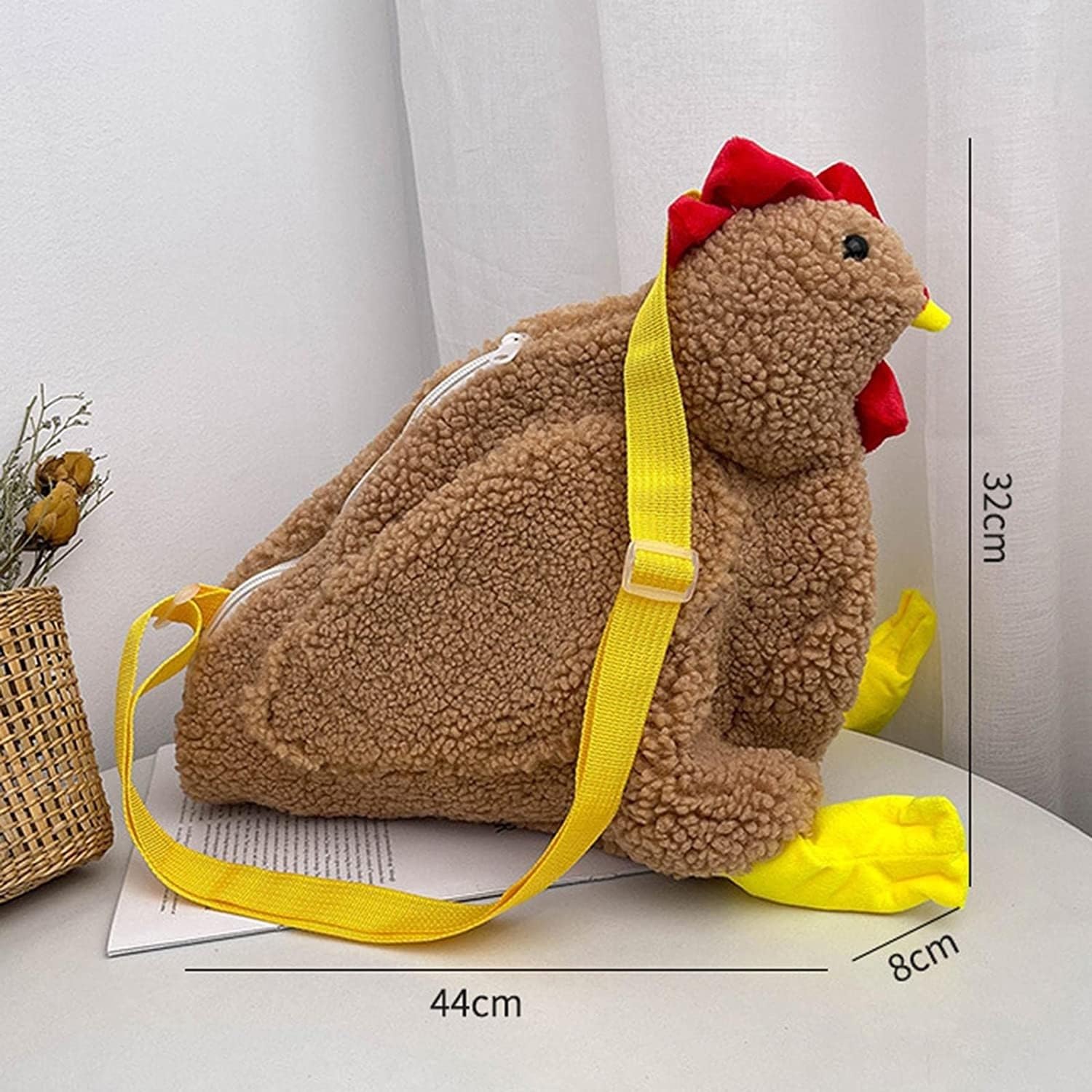Cute Fluffy Chicken Purse - Plush Hen Shoulder Bag, Funny Animal Cartoon Crossbody Handbag for Women & Girls | Perfect for Cosplay, Costume Parties, and Everyday Fun Accessory