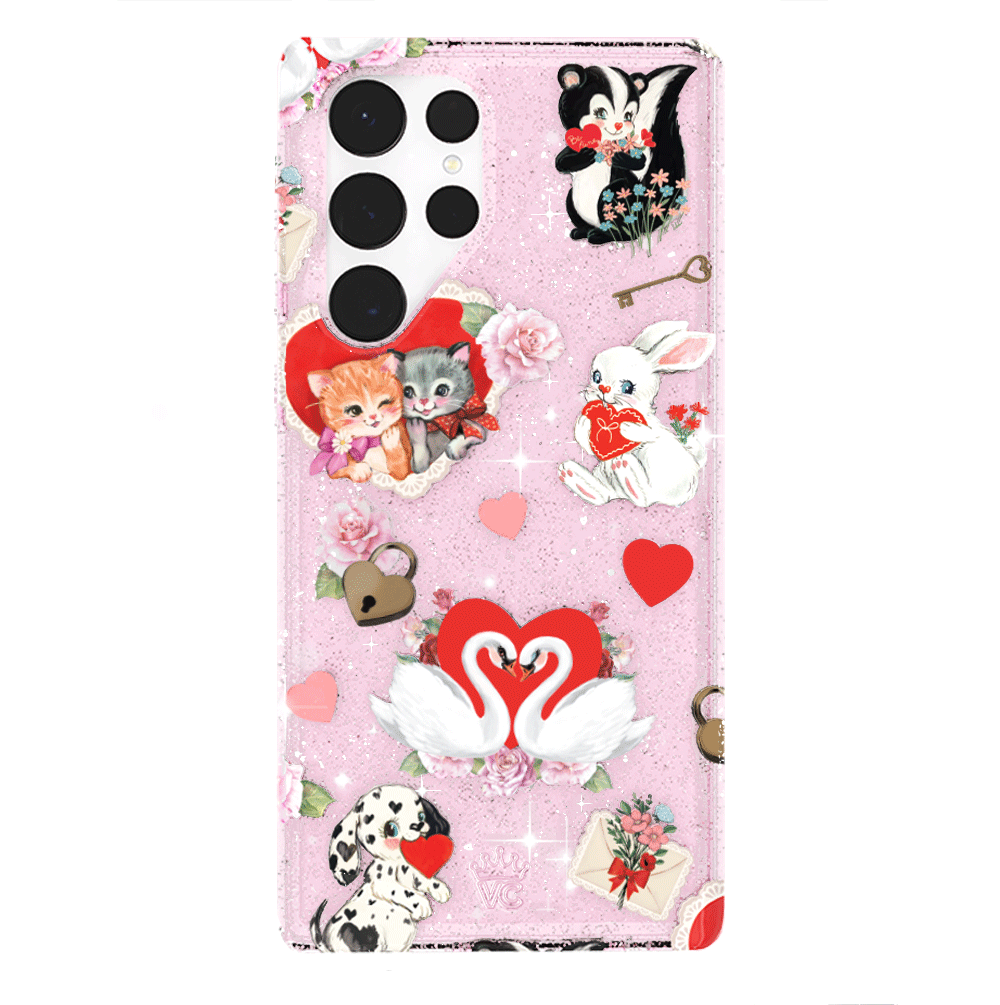 Samsung Galaxy Phone Case with Love Letter Glitter Design - Perfect for Valentine's Day Gifts & Everyday Stylish Protection