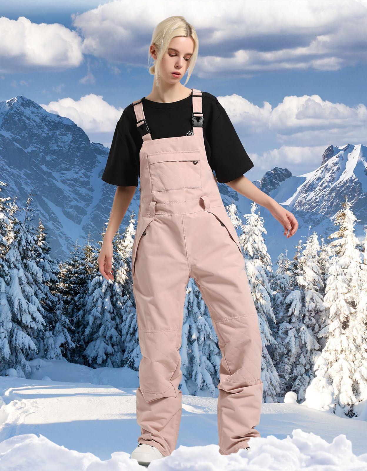 Women's Waterproof Insulated Ski Bib Overalls - Soft Ripstop Snow Pants for Skiing & Snowboarding - Perfect for Winter Sports & Outdoor Adventures