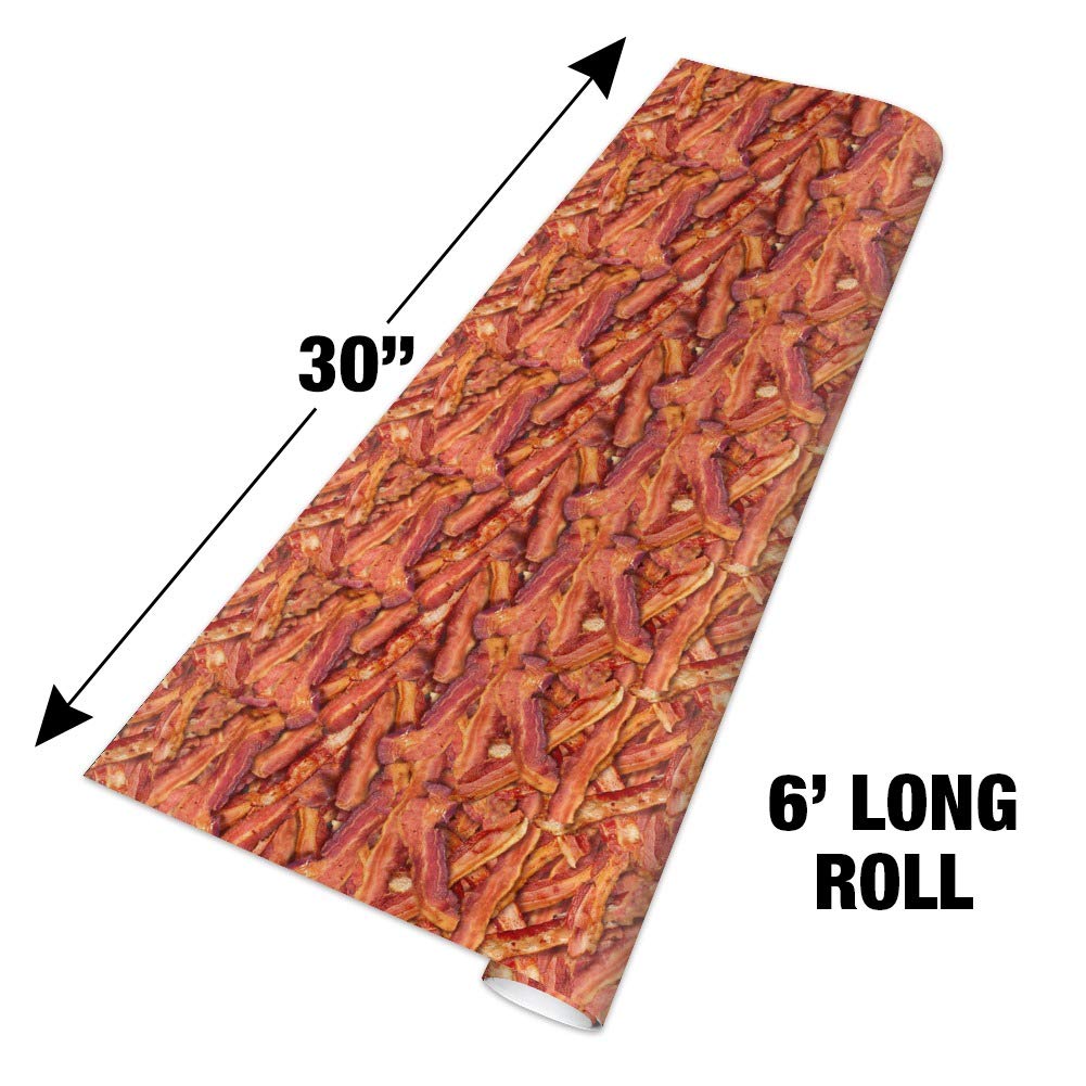 Bacon-Themed Gift Wrap Paper Rolls - Fun & Unique Wrapping Paper for Birthday, Christmas, Party Gifts - GRAPHICS & MORE Premium Quality Bacon Galore Design