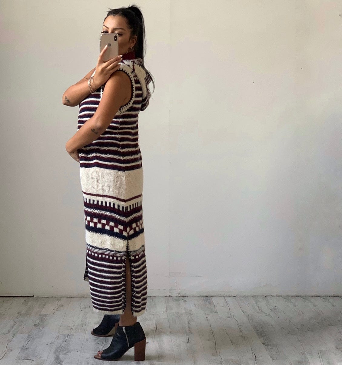 Premium Knit Hooded Cardigan for Women - Stylish Midi Length with Chic Patterns | Perfect for Fall Layering, Casual Outfits & Cozy Home Wear