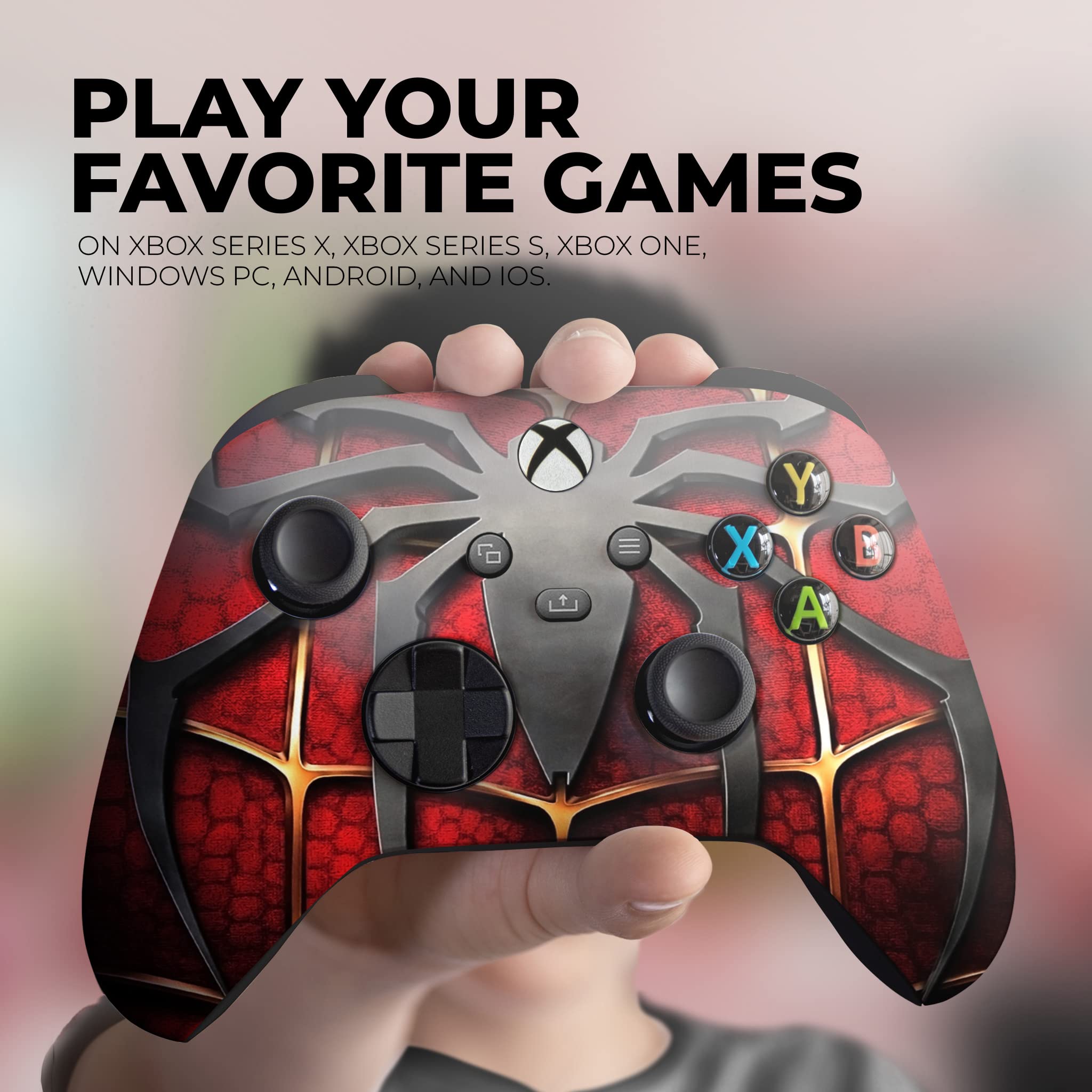Spider-Man Red Custom Wireless Xbox Controller - Compatible with Xbox One & Xbox Series X/S | Officially Licensed, Hydro-Dip Printed (Not Just a Skin) | Perfect for Gaming, Collectors & Marvel Fans