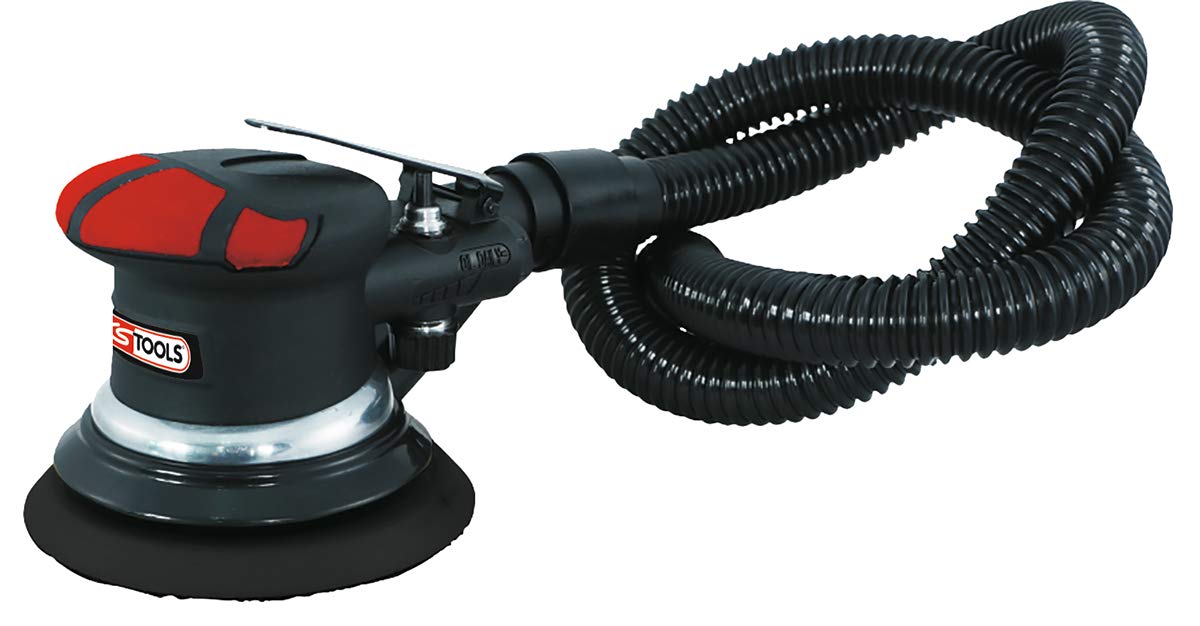 KS Tools 6 Inch Compressed Air Orbital Sander with 2.5mm Eccentric Stroke - Perfect for Woodworking, Auto Body Sanding & Surface Preparation