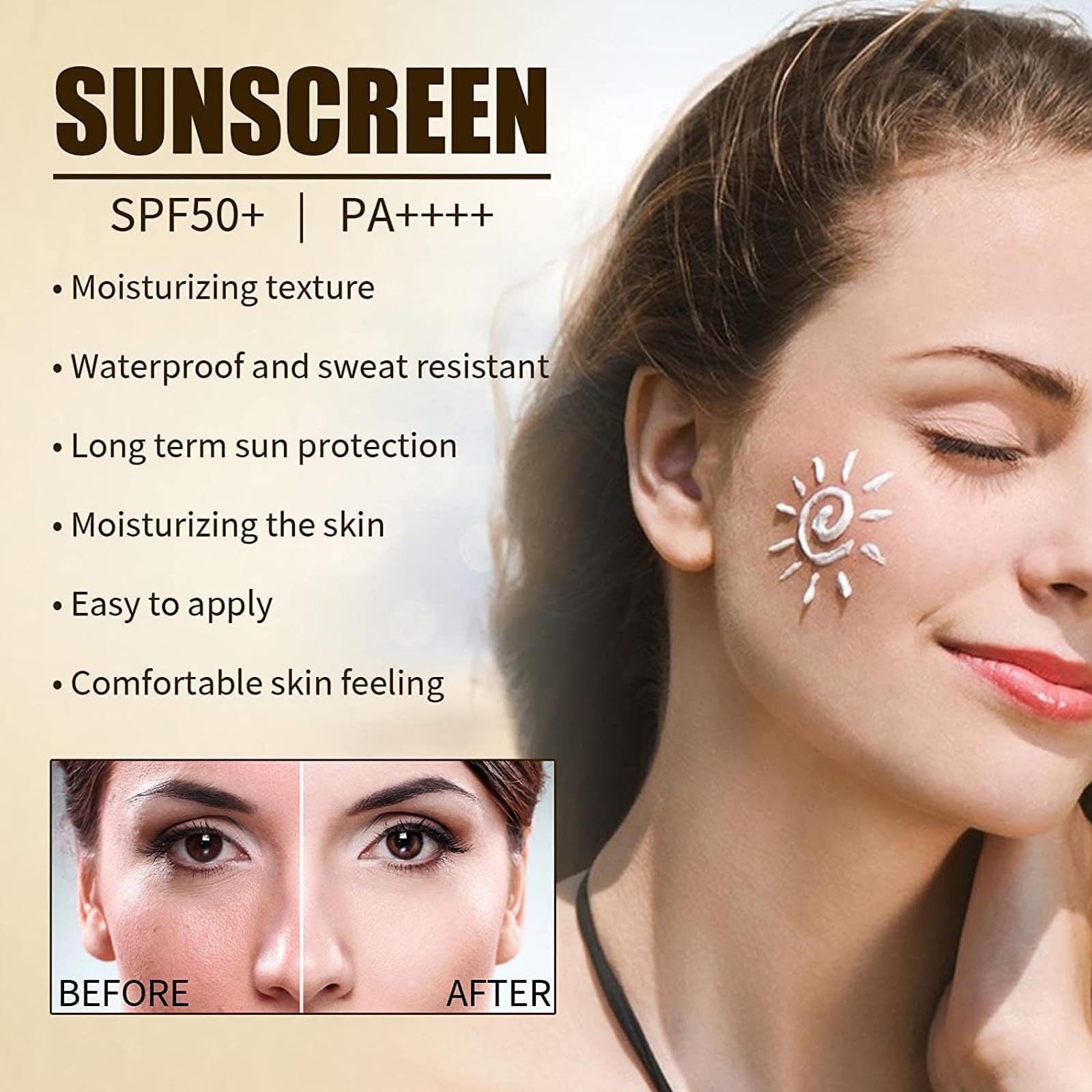 Organic Rice Probiotics Sunscreen SPF 50 - Non-Greasy, No White Cast, Tone-Up Face & Body Sunscreen with UVA/UVB Protection | Daily Clean Beauty for Sensitive Skin | Perfect for Beach, Outdoor Activities & Daily Wear
