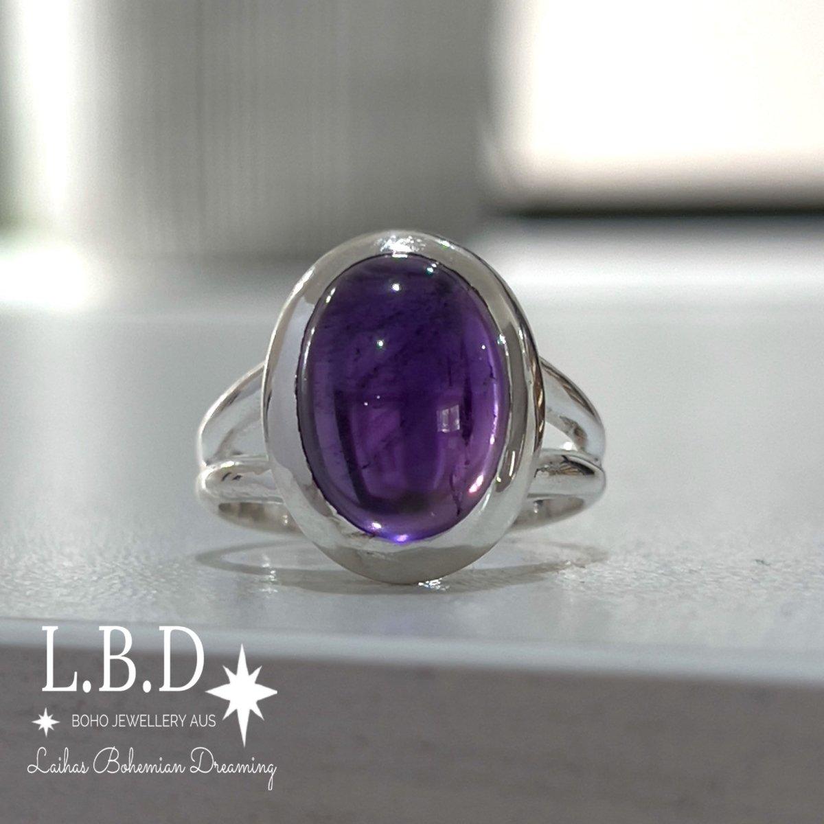 Elegant Oval Amethyst Ring for Women - Vintage Purple Gemstone Jewelry - Perfect for Wedding, Anniversary & Special Occasion Gifts