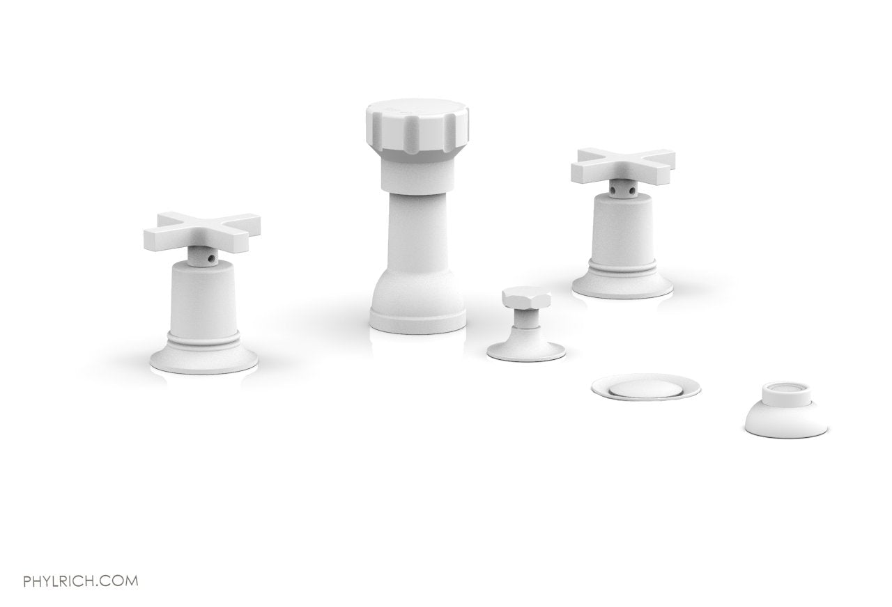 HEX MODERN 4-Hole Bidet Faucet Set with Cross Handles - Model 501 60 - Perfect for Bathroom Renovation & Modern Toilet Upgrades
