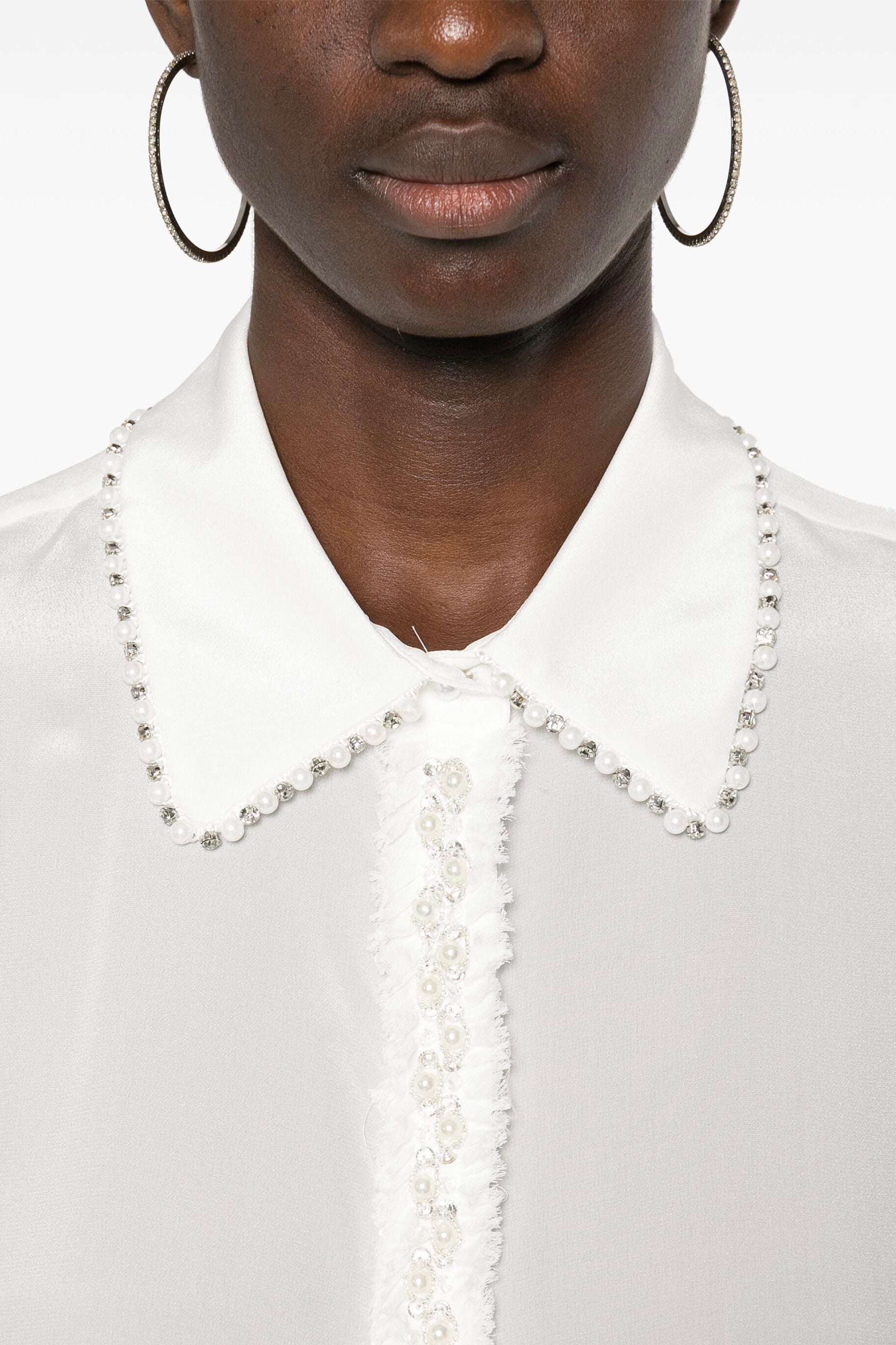 Alice & Olivia Willa Beaded Silk Blouse - Elegant Women's Party Top for Evening Events & Special Occasions