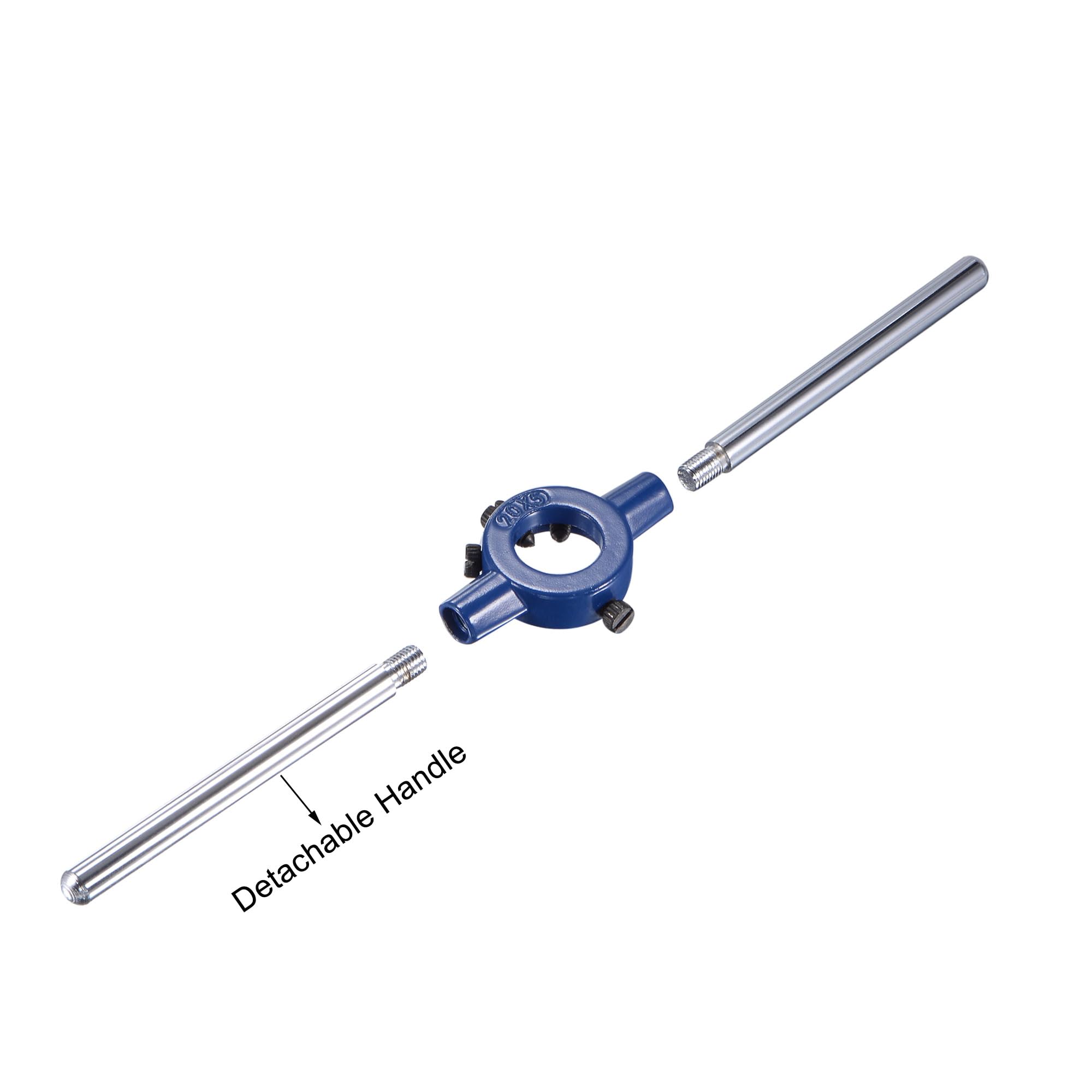 uxcell 5-40 UNC High Speed Steel Tap and Die Set with 20mm Round Die Stock Handle Wrench - Professional Machine Threading Tools for Metalworking, DIY Repairs & Automotive Maintenance