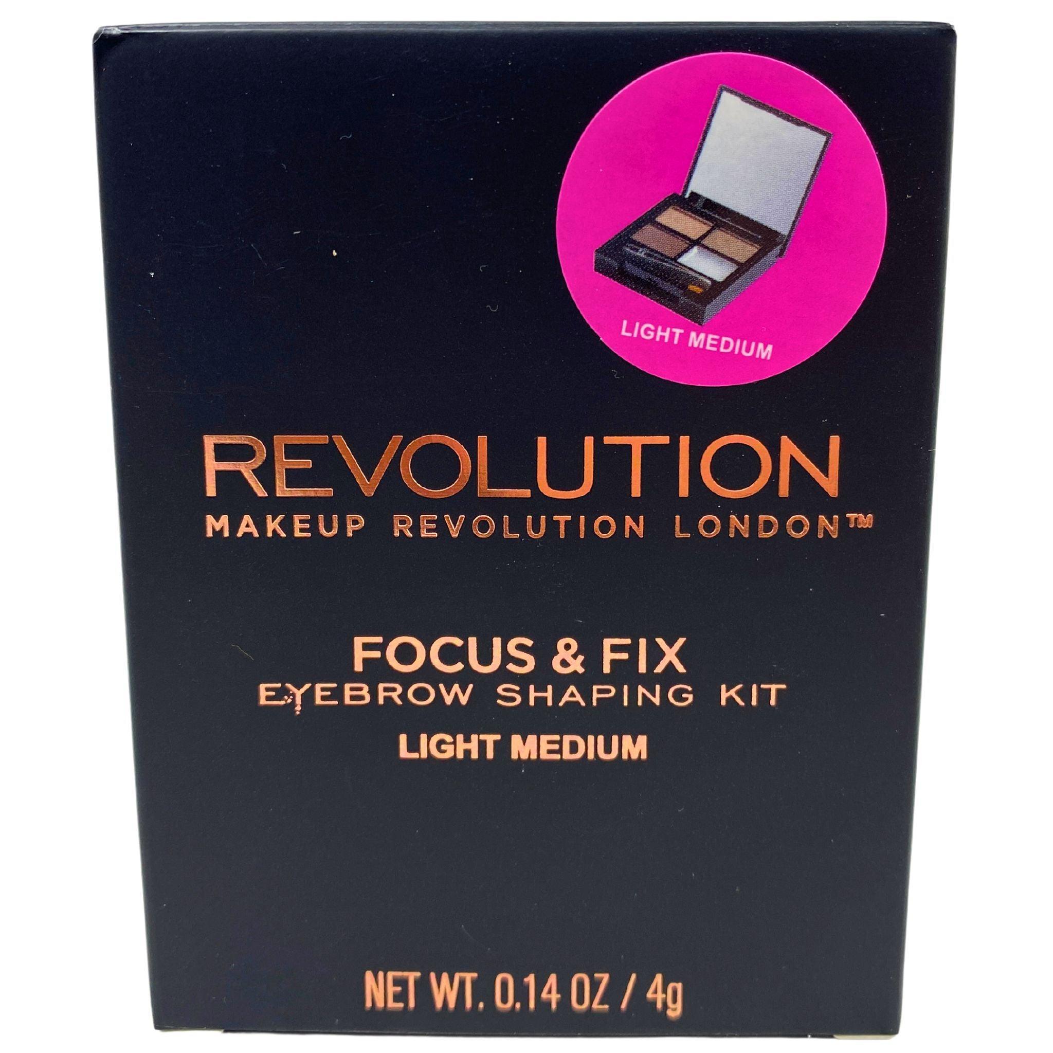 Revolution Makeup Revolution London Focus & Fix Eyebrow Shaping Kit - Light Medium, 0.14OZ (36 Pcs) - Perfect for Eyebrow Grooming, Shaping & Styling at Home or Salon