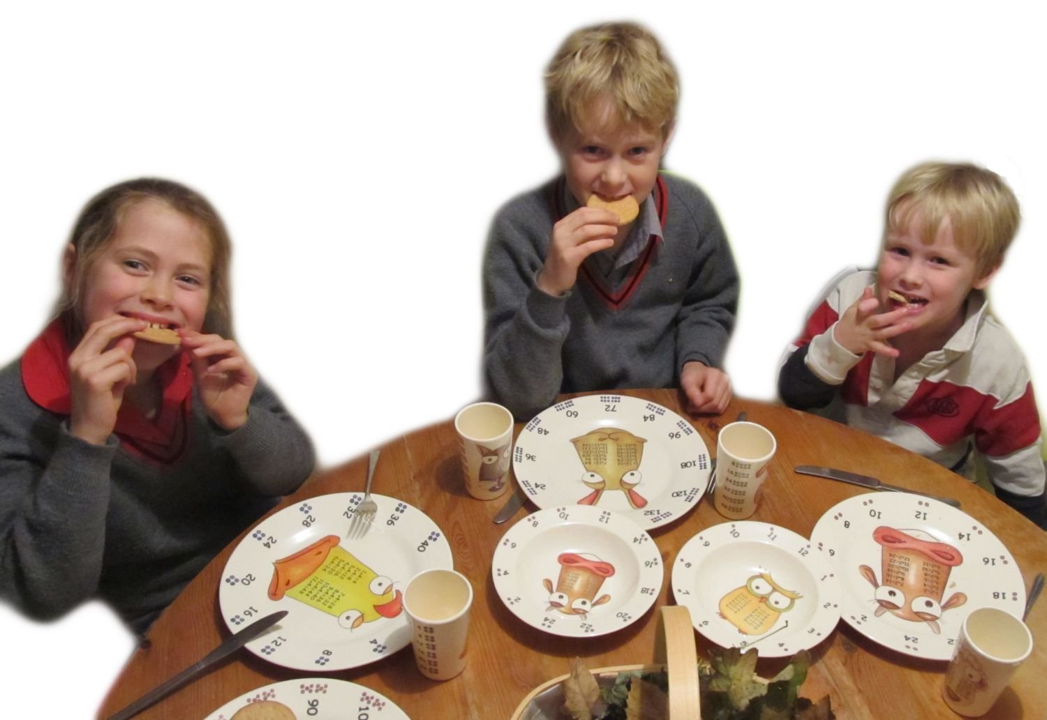 Times Table Dinnerware 4-Piece Melamine Plate Set for Kids - 9 Inch Unbreakable Plates for Early Learning & Mealtime | Perfect for Preschool, Daycare & Family Dining