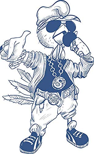 EW Designs Gangster Blue Rapper Chick Chicken Cartoon Sketch Vinyl Decal Bumper Sticker (4 Inch) - Perfect for Cars, Laptops, Windows & DIY Projects