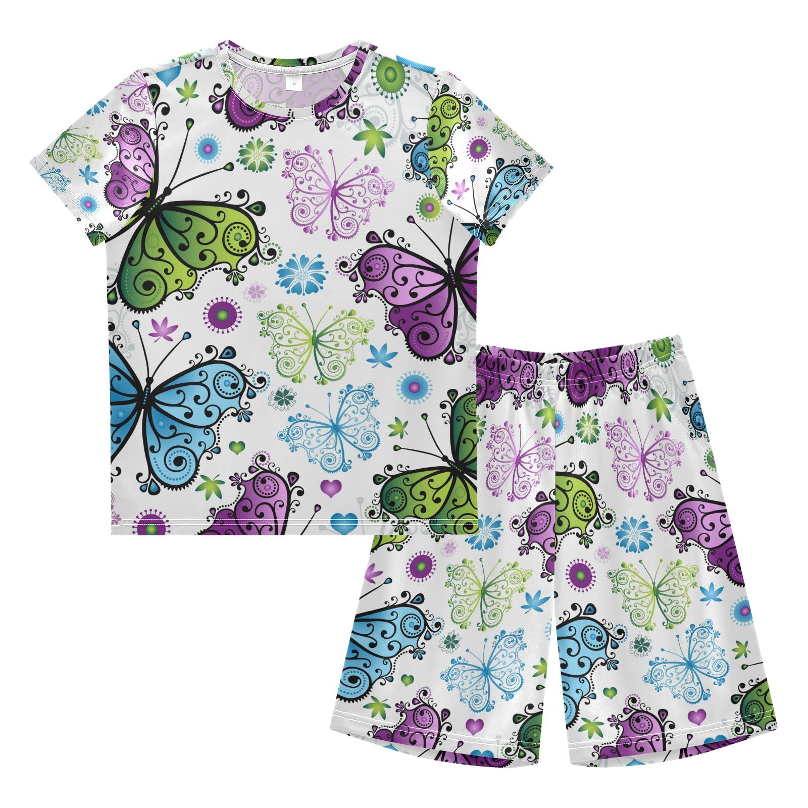 Spring & Summer Butterfly Print Boys Clothes Set - Cute Shorts Outfits for Toddler Boys & Girls | Playwear for Outdoor Activities & Casual Wear