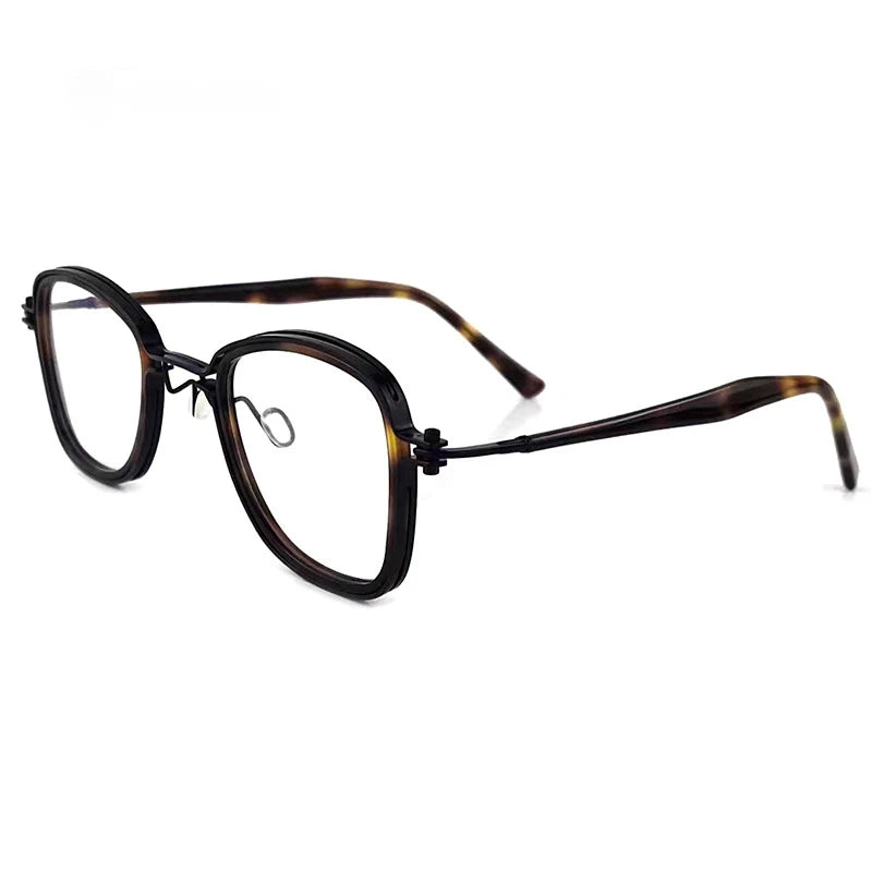 Stylish Black Unisex Square Titanium Acetate Eyeglasses - Lightweight Durable Full Rim Frames for Men & Women - Perfect for Work, Reading & Fashion Accessories