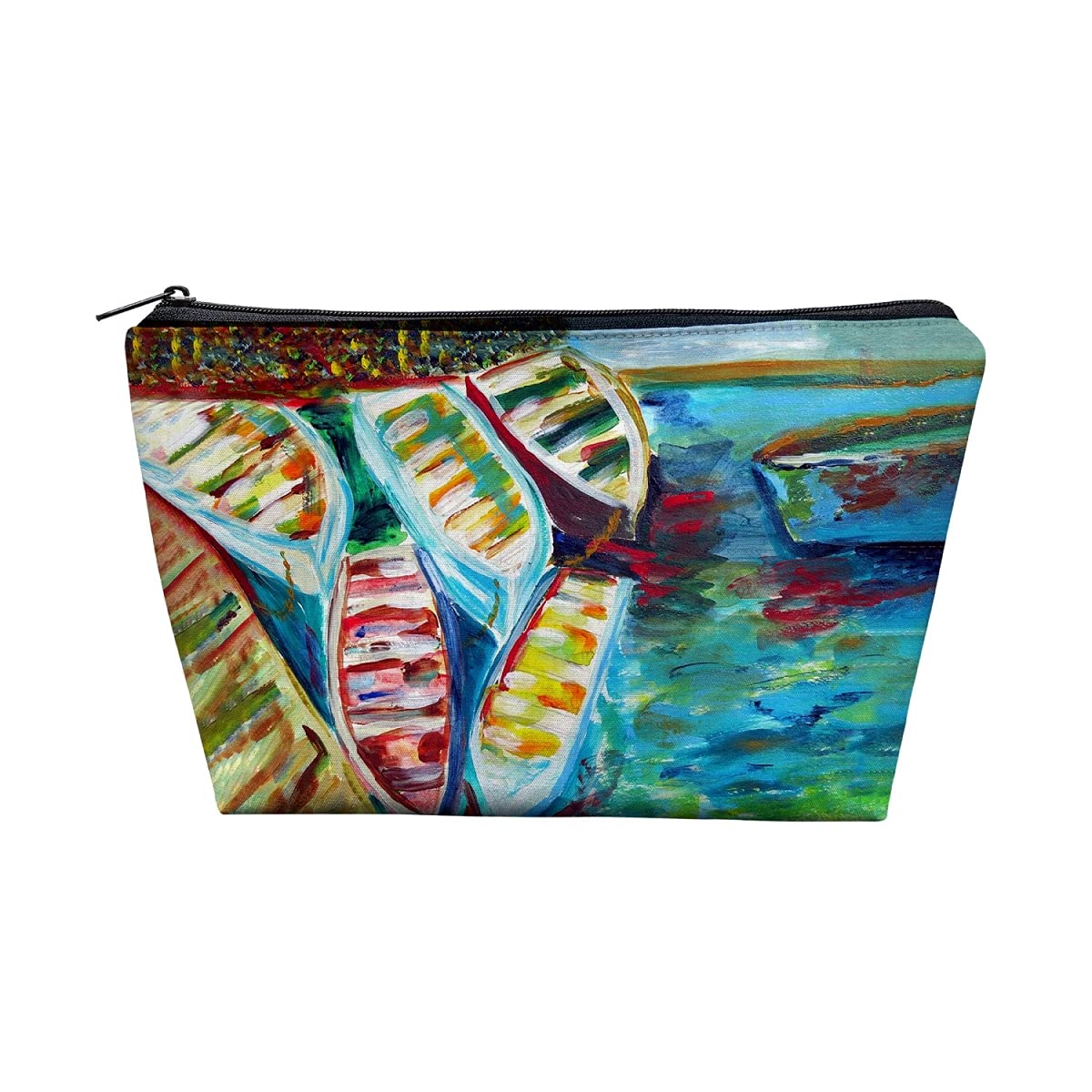 Betsy Drake PC1142 8.5 x 6 Inch Multicolor Six Rowboats Pouch - Perfect for Travel, Beach Essentials & Small Item Storage