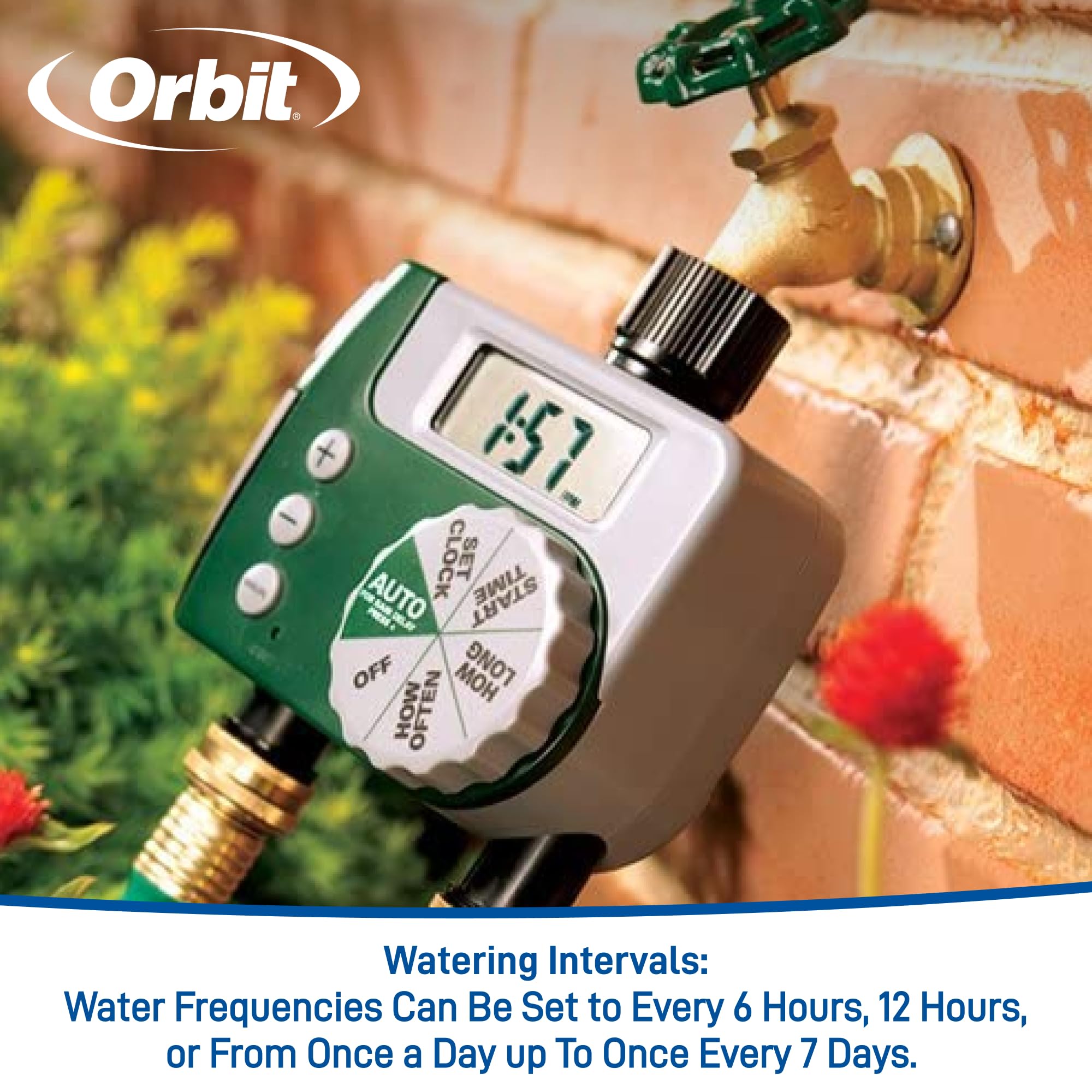 Orbit 58910 Digital 2-Outlet Hose Faucet Timer - Automatic Watering System for Garden, Lawn & Plants | Outdoor Irrigation Solution
