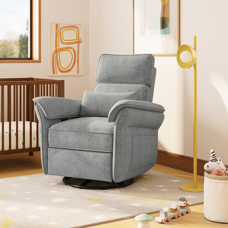 Comfortable Nursery Power Glider Recliner Chair with Custom Fabric Options - Perfect for Breastfeeding, Rocking Baby to Sleep & Nursery Decor