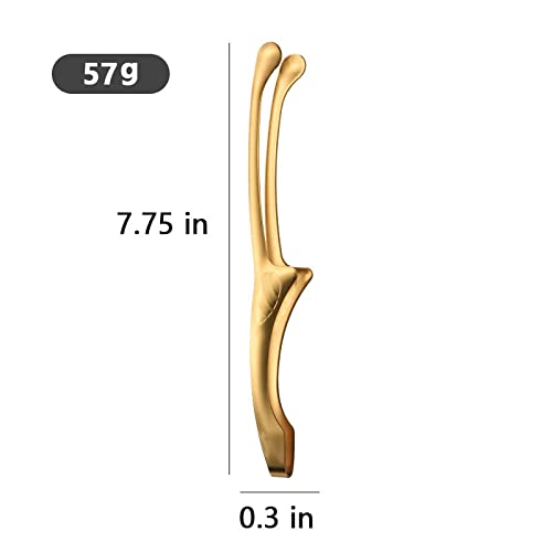 Premium Stainless Steel Grill Tongs - 12 Inch Self-Standing Kitchen Tongs for Cooking, BBQ, Salad, Buffet & Camping - Perfect for Korean & Japanese Barbecue, Oven Use & Serving - Pack of 1 (Gold)