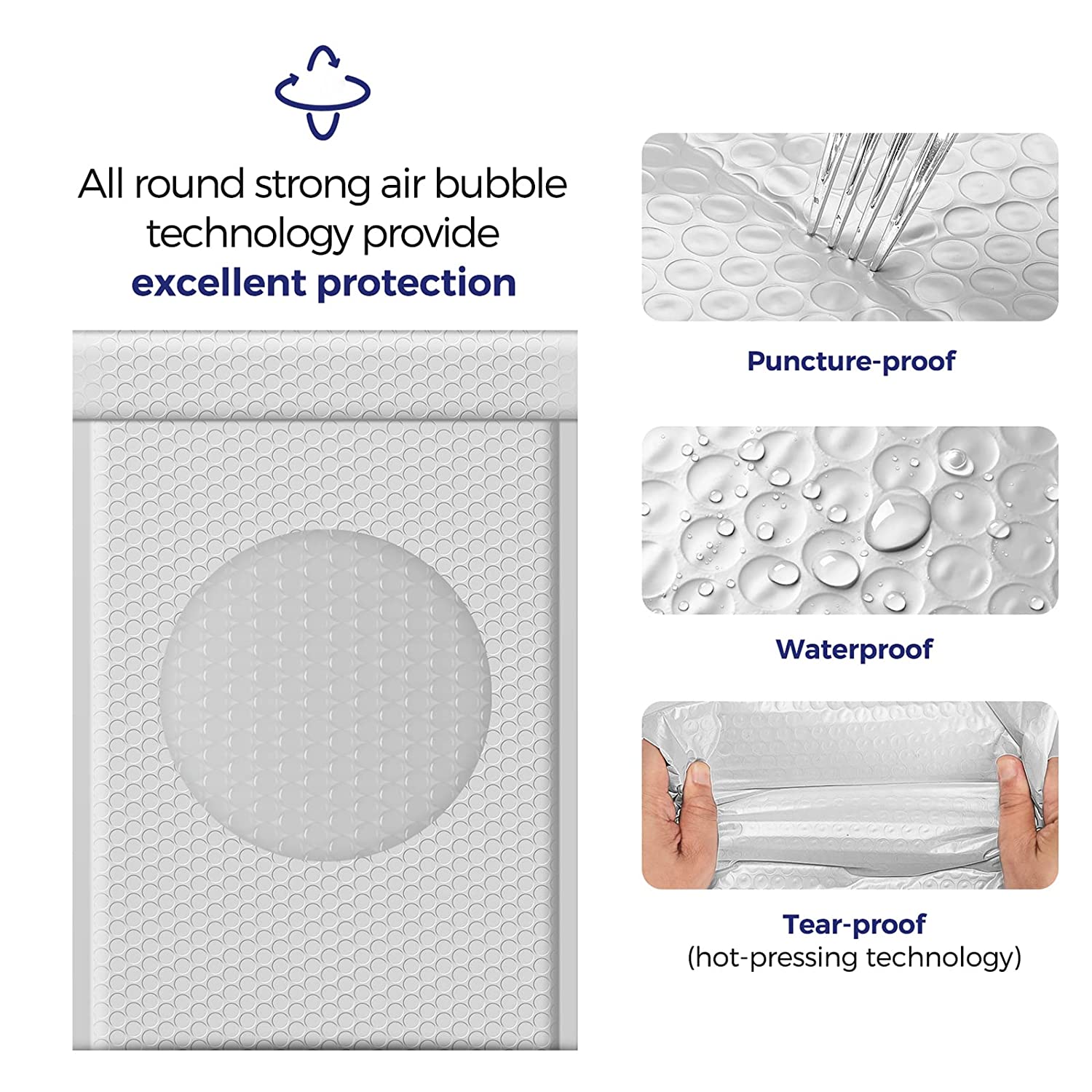 10.5x16 Inch Bubble Mailers - Self-Sealing Padded Envelopes for Shipping, Mailing & Packaging - Perfect for Ecommerce, Small Businesses & Online Sellers (Pack of 50) - Great for Protecting Books, Jewelry, Cosmetics & Fragile Items During Transit