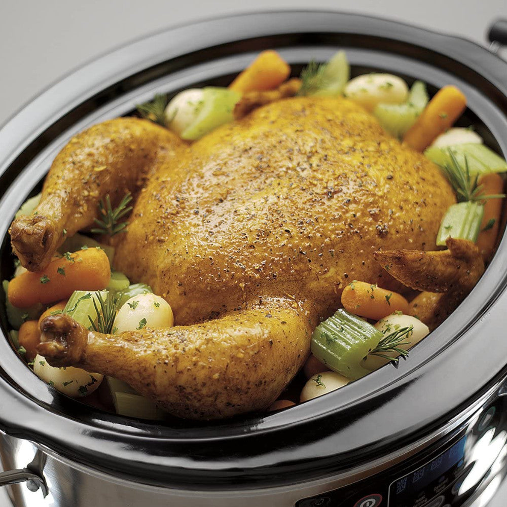 Hamilton Beach 33958C 5-Quart Set & Forget Slow Cooker - Perfect for Soups, Stews, and Family Dinners