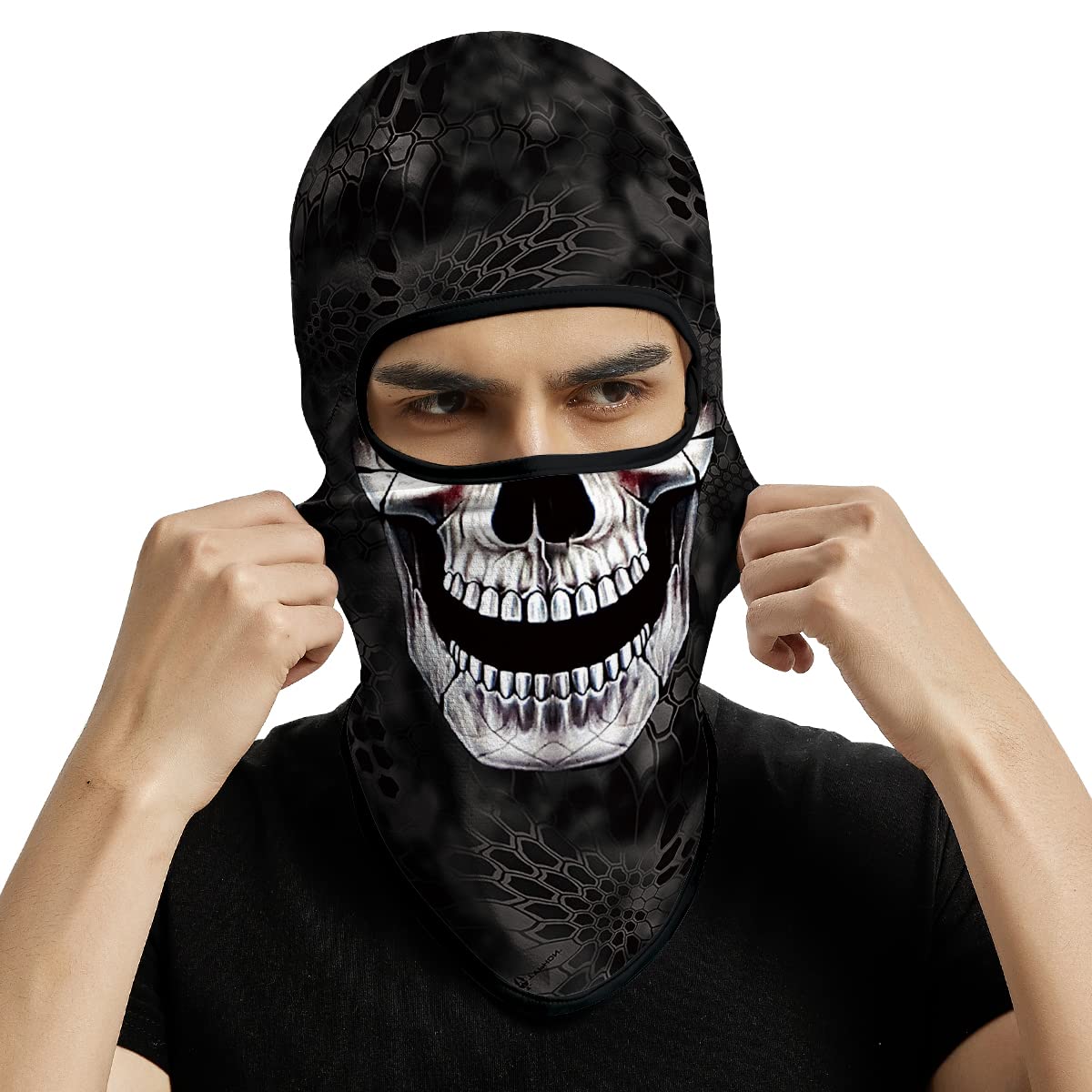 3D Skull Full Face Balaclava Mask - UV Sun Protection for Motorcycle, Ski, Cycling & Fishing - Winter Sports & Outdoor Activities Gear for Men