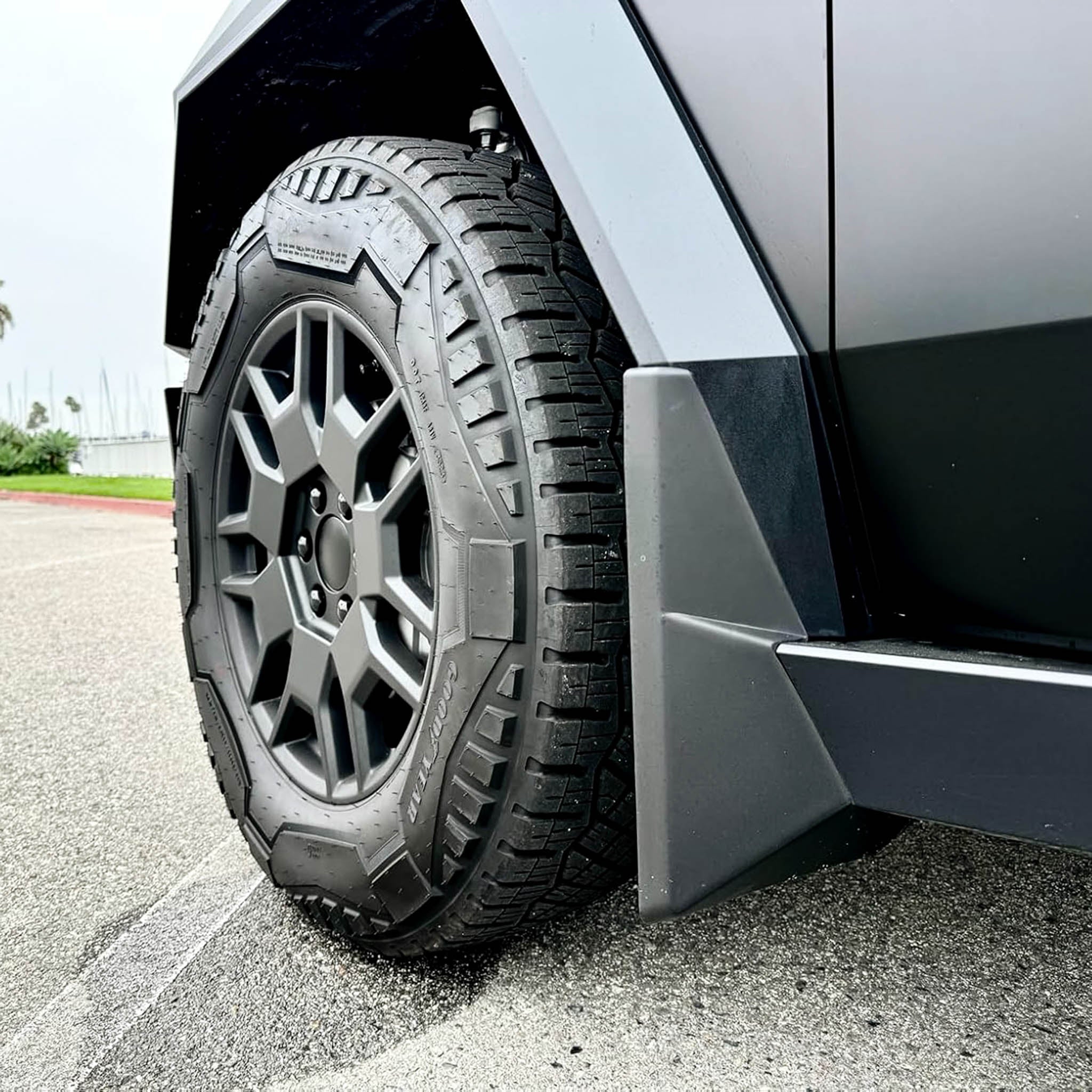 Premium Mud Flaps for Tesla Cybertruck with Push-On Pins - Heavy Duty Splash Guards for Off-Roading & All-Weather Protection