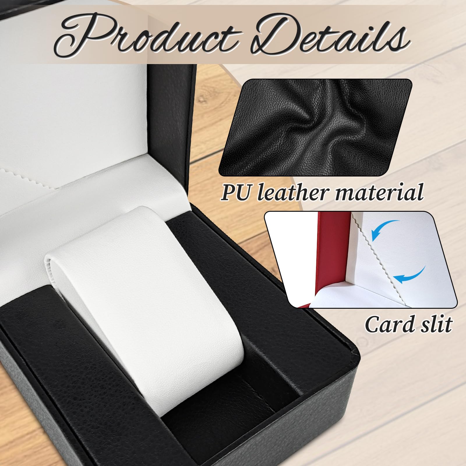 Premium PU Leather Watch Box - Single Watch Display Case with Detachable Pillow for Men & Women | Portable Watch Storage Organizer | Perfect for Travel, Gift & Jewelry Collection (Red)