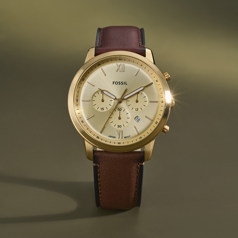 Fossil Neutra FS6113 Chronograph Watch for Men - Stylish Analog Quartz Wristwatch with Leather Strap - Perfect for Business, Casual & Everyday Wear