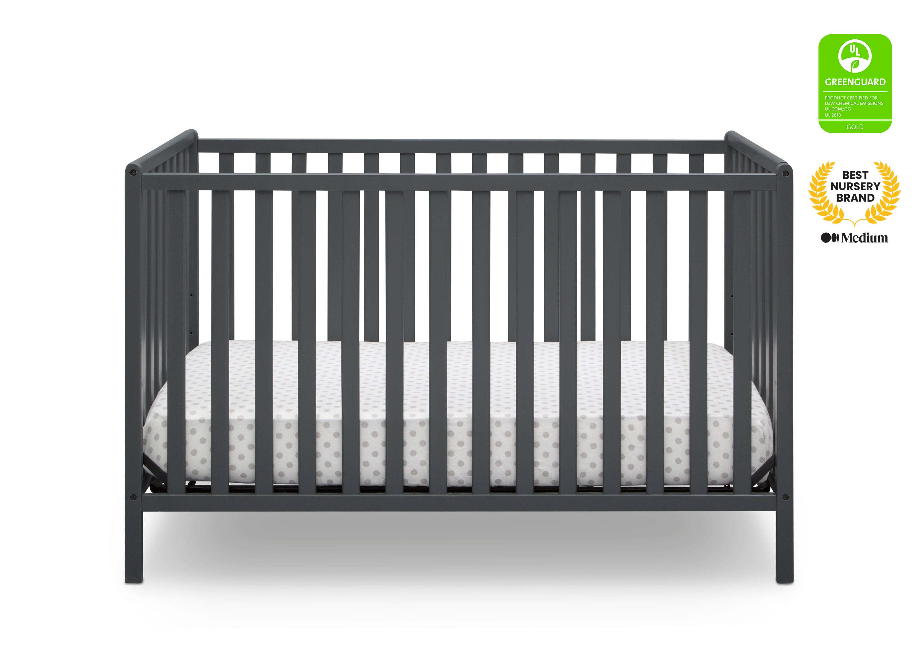 Heartland 4-in-1 Convertible Baby Crib - Toddler Bed, Daybed & Full-Size Bed - Safe Nursery Furniture for Newborn to Adult - Perfect for Baby Rooms, Daycare Centers & Guest Bedrooms