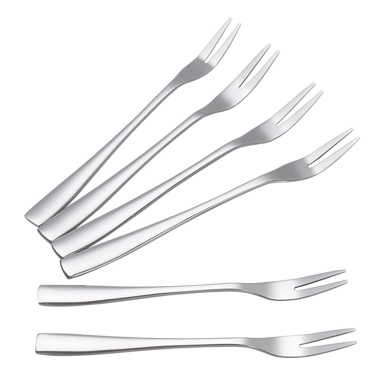Begale 12-Piece Bistro Appetizer Cocktail & Fruit Forks Set - 2-Prong Small Forks (5.4 Inch) - Perfect for Parties, Weddings, Cheese Platters & Dessert Serving
