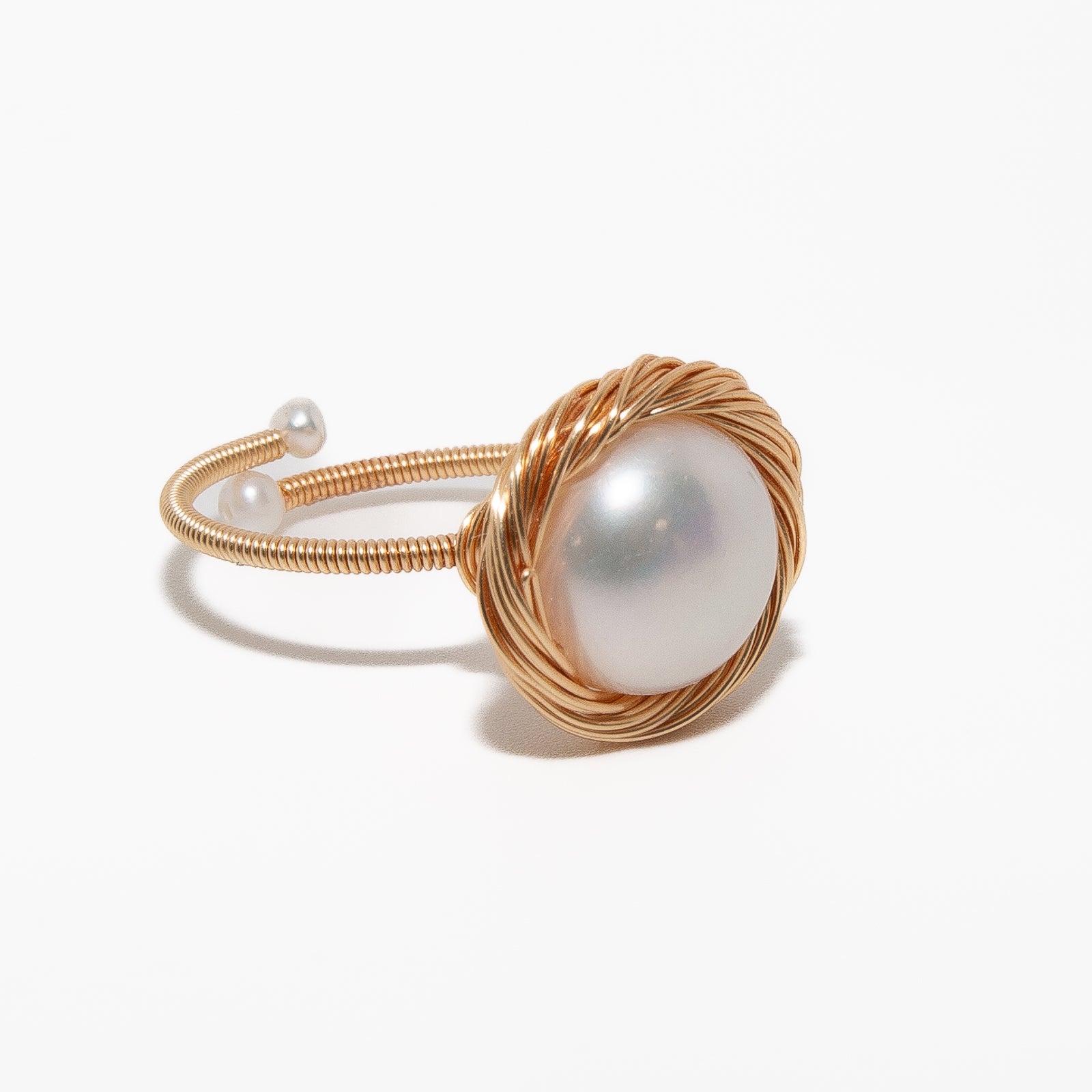 Pearl Serenade 14K Gold Ring for Women - Elegant Pearl Jewelry Gift for Anniversary, Wedding & Special Occasions
