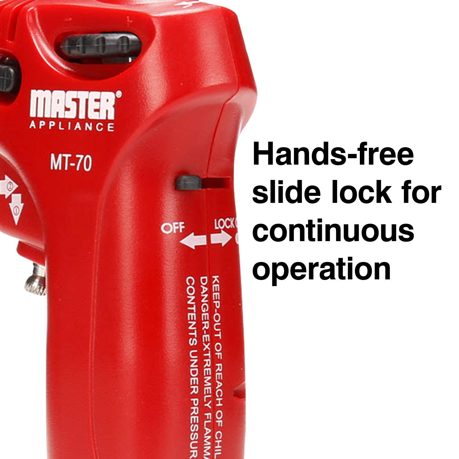 Master Appliance MT-70 Butane Torch Lighter - Self-Igniting, Adjustable Flame up to 2500°F, Refillable Butane Torch for Soldering, Welding, Cooking & DIY Projects