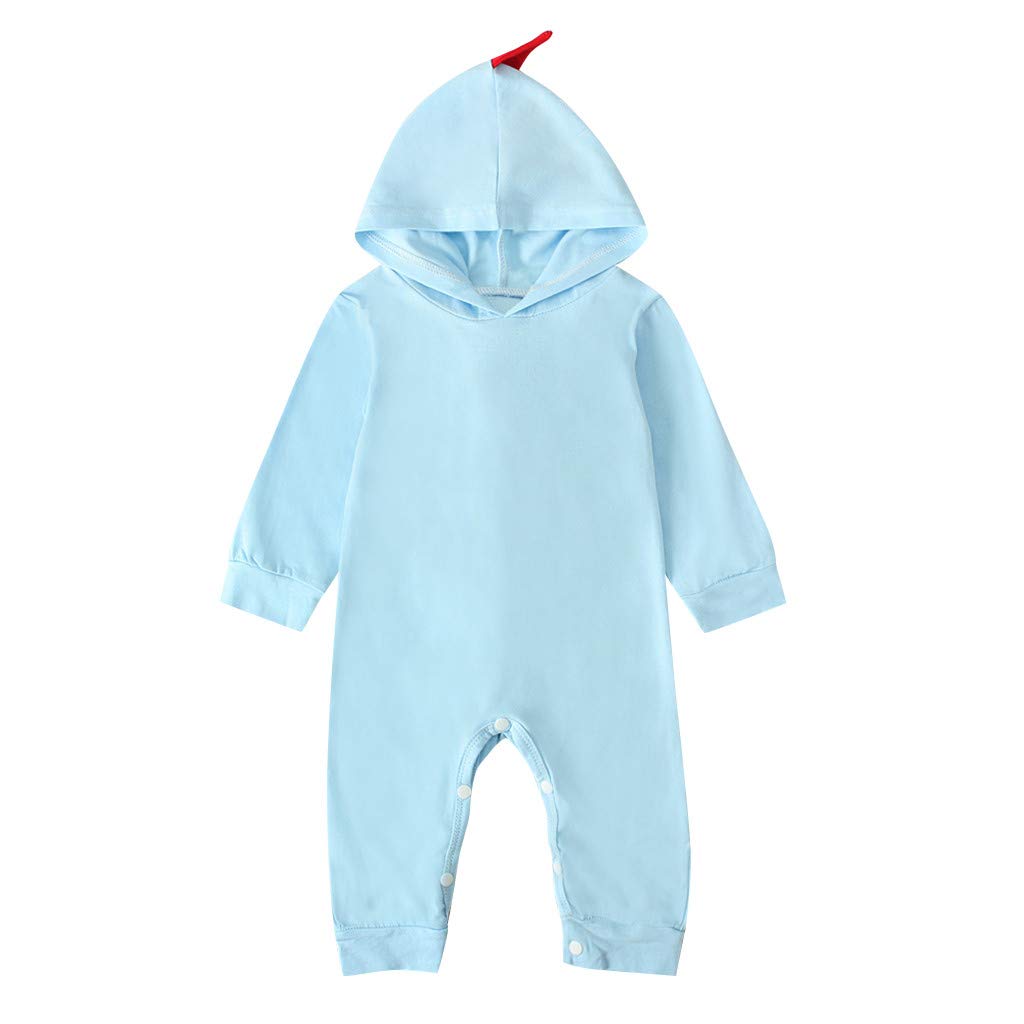 Adorable Cartoon Dinosaur 100% Cotton Hooded Romper Jumpsuit for Newborn Baby Boys & Girls - Soft Infant Bodysuit Outfit for Playtime, Photo Shoots & Daily Wear