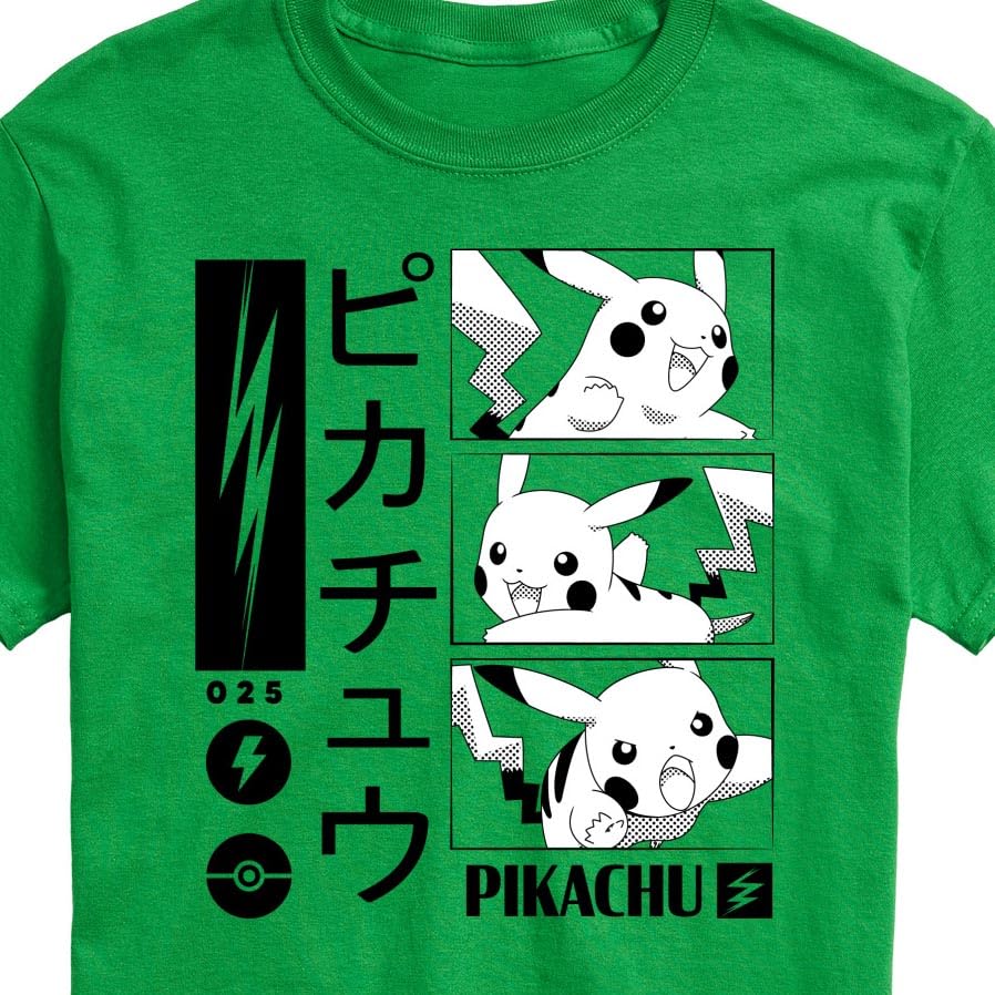 HYBRID APPAREL Men's Pokémon Pikachu Manga Panels Graphic T-Shirt - Short Sleeve Anime Tee for Casual Wear & Cosplay
