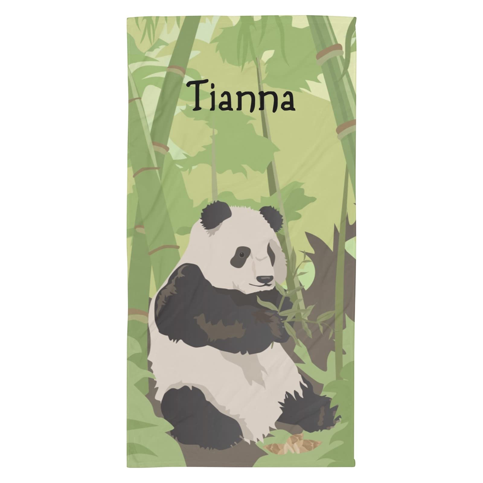 Personalized Beach Towel with Name - Custom Panda Bamboo Sand-Free Bath Towel 30x60 Inch, 2-Sided Print - Perfect for Birthday, Wedding Gifts & Pool, Beach Vacations
