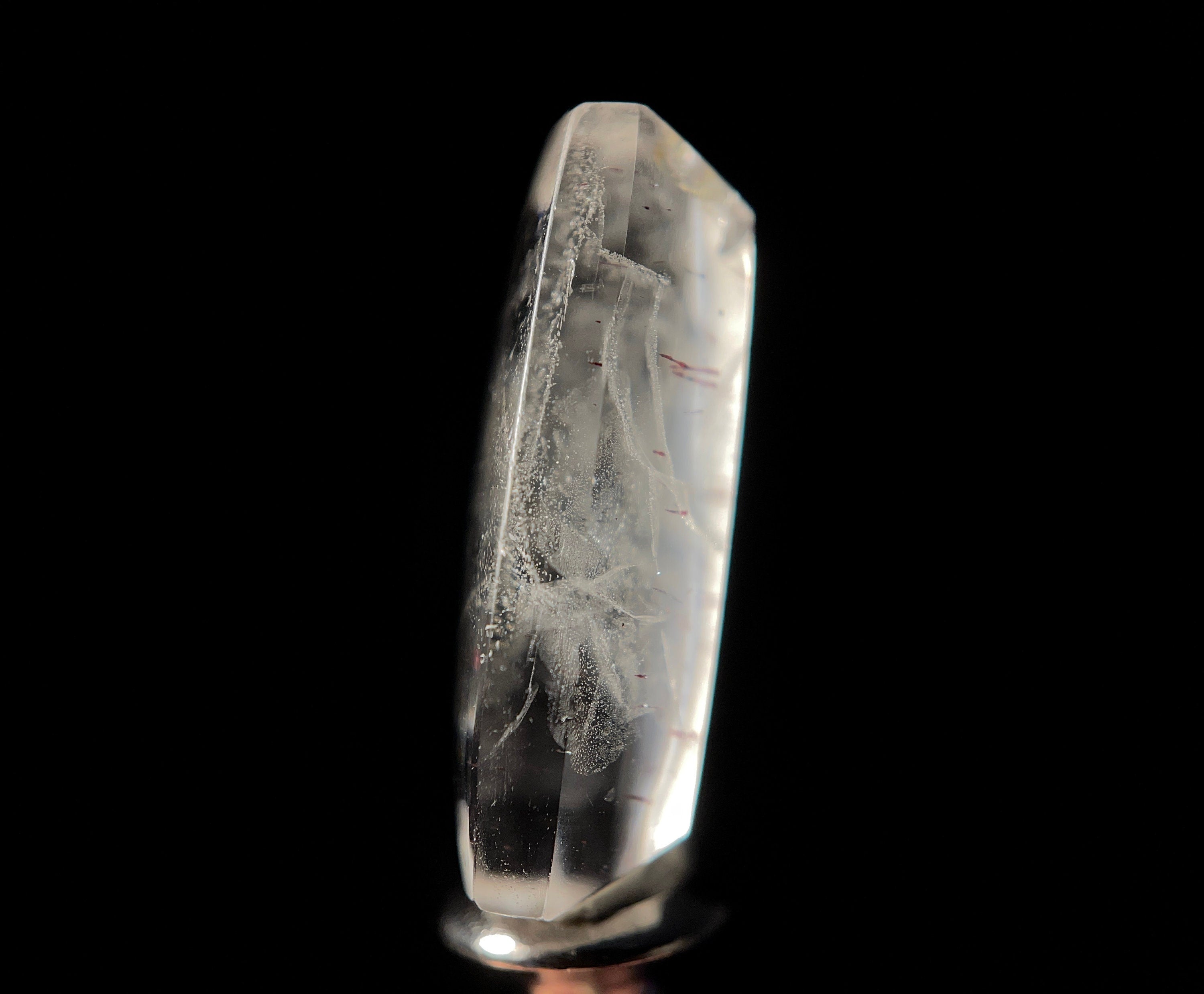Natural Pink Fire Quartz Crystal Rectangle - Covellite Gemstone for Jewelry Making (50888) | Healing Stones, Pendants, Wire Wrapping & DIY Crafts