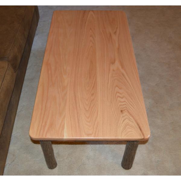 Solid Hickory Wood Coffee Table - Rustic Farmhouse Style Living Room Furniture for Home Decor & Relaxation