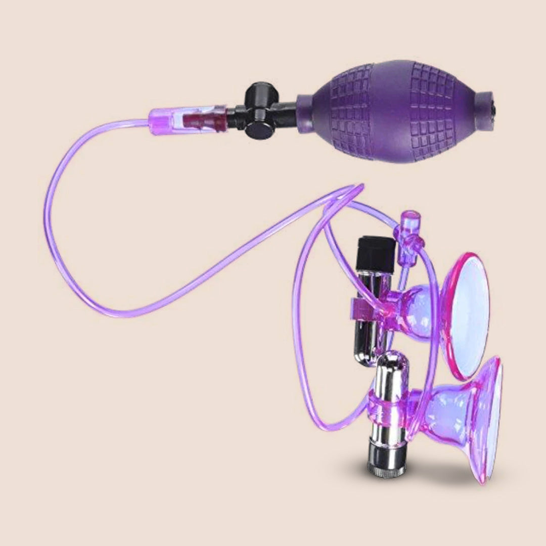 Fetish Fantasy Vibrating Nipple Clamps with Suction Cup - Powerful Suction Vibrators for Women, BDSM Toys for Couples Play, Sensual Nipple Stimulation for Foreplay and Adult Intimacy