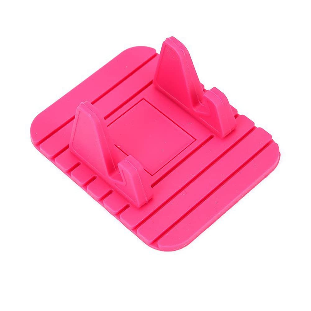 SEADEAR Anti-Slip Silicone Car Phone Holder & Dashboard Pad - Universal Smartphone Mount for iPhone, Samsung, Pixel - Perfect for Driving, Office Desk & Home Use (Red/Pink)