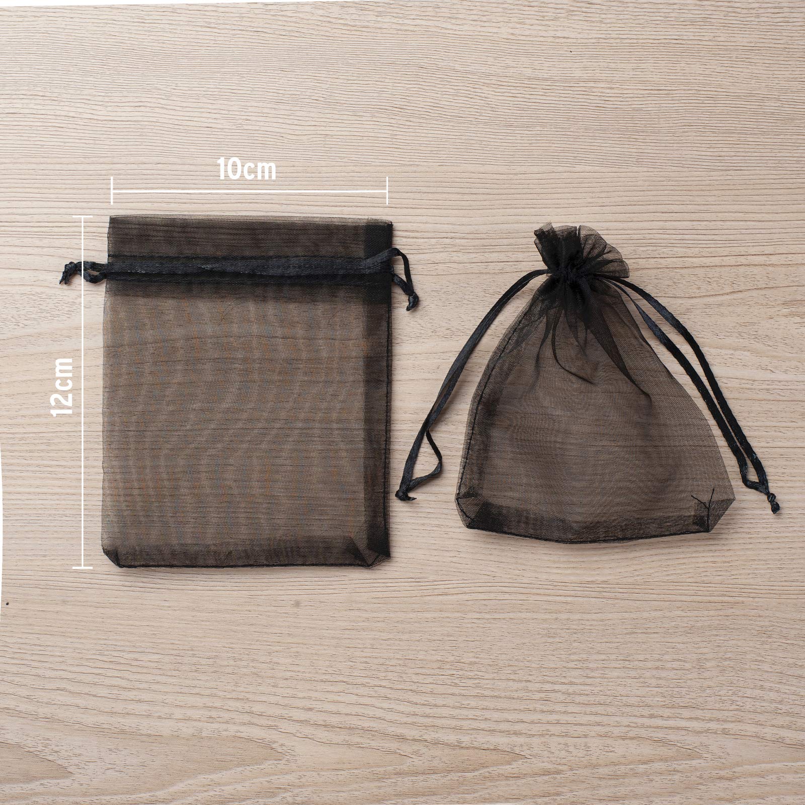 100-Pack 4x6 Inch Black Organza Gift Bags for Wedding Favors, Jewelry, Soaps & Makeup | Elegant Mesh Party Favor Pouches for Birthdays, Bridal Showers & Holidays | Perfect for DIY Crafts, Gift Wrapping & Event Decorations